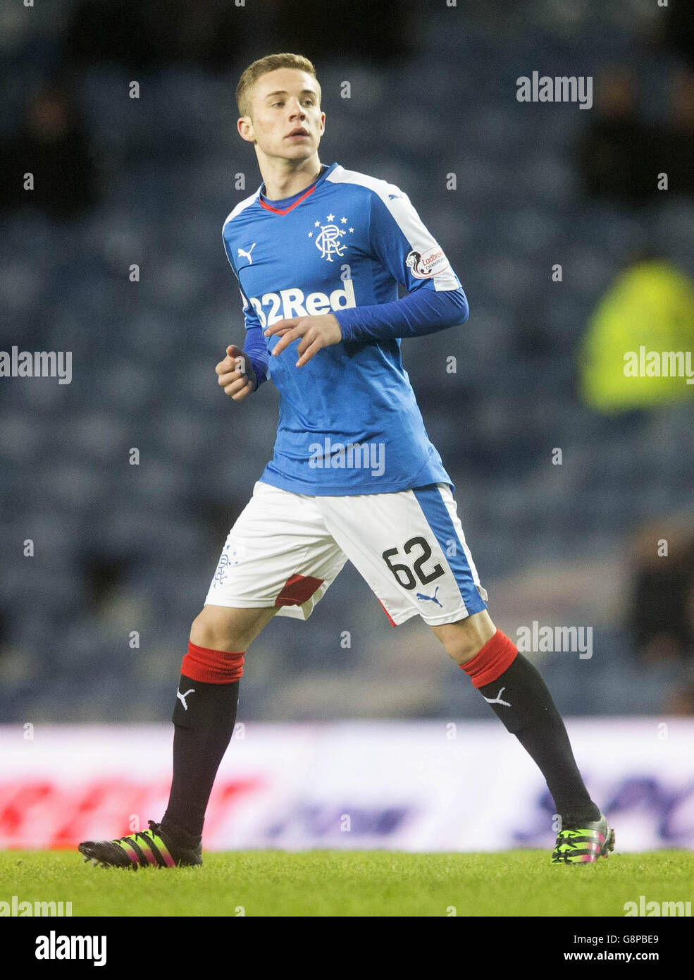 Rangers' Liam Burt during the Ladbrokes Scottish Championship match at the Ibrox Stadium, Glasgow. Stock Photo