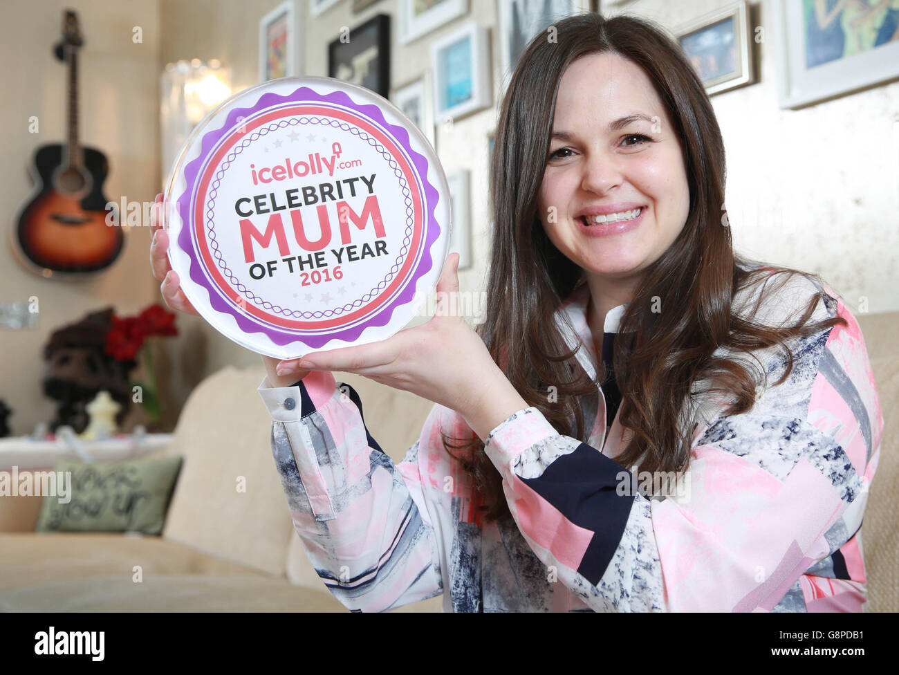 Giovanna Fletcher, wife of McFly star Tom Fletcher, is announced as  'Celebrity Mum of the Year 2016' by Icelolly.com, which is a holiday  comparison website, after a British public vote, at home