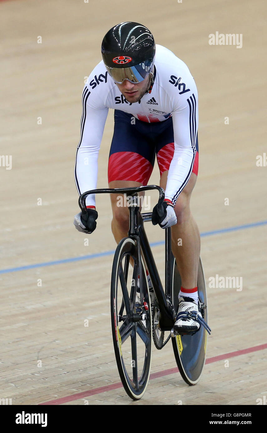 Great Britain's Callum Skinner during day three of the UCI Track Cycling World Championships at Lee Valley VeloPark, London. PRESS ASSOCIATION Photo. Picture date: Friday March 4, 2016. See PA story CYCLING World. Photo credit should read: Tim Goode/PA Wire. Stock Photo