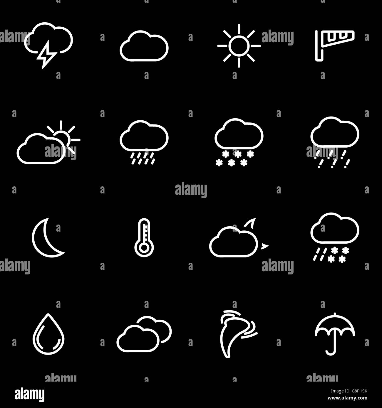 Vector line weather icon set Stock Vector Image & Art - Alamy