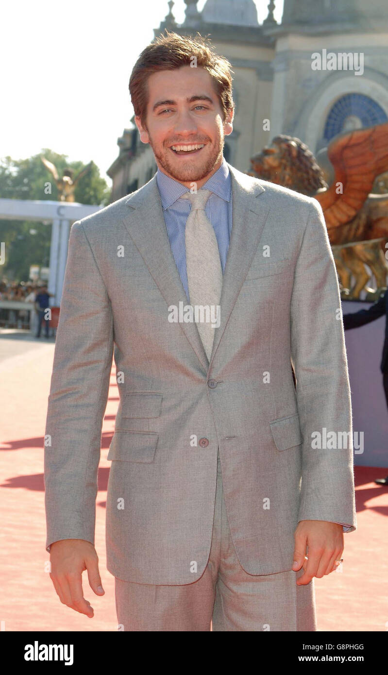 AP OUT Jake Gyllenhaal arrives at the Palazzo del Casino, in Venice, Italy on Monday 5 September 2005, to attend the premiere for new film Proof, during the 62nd Venice Film Festival PRESS ASSOCIATION PHOTO. Photo credit should read:Ian West/PA. Stock Photo