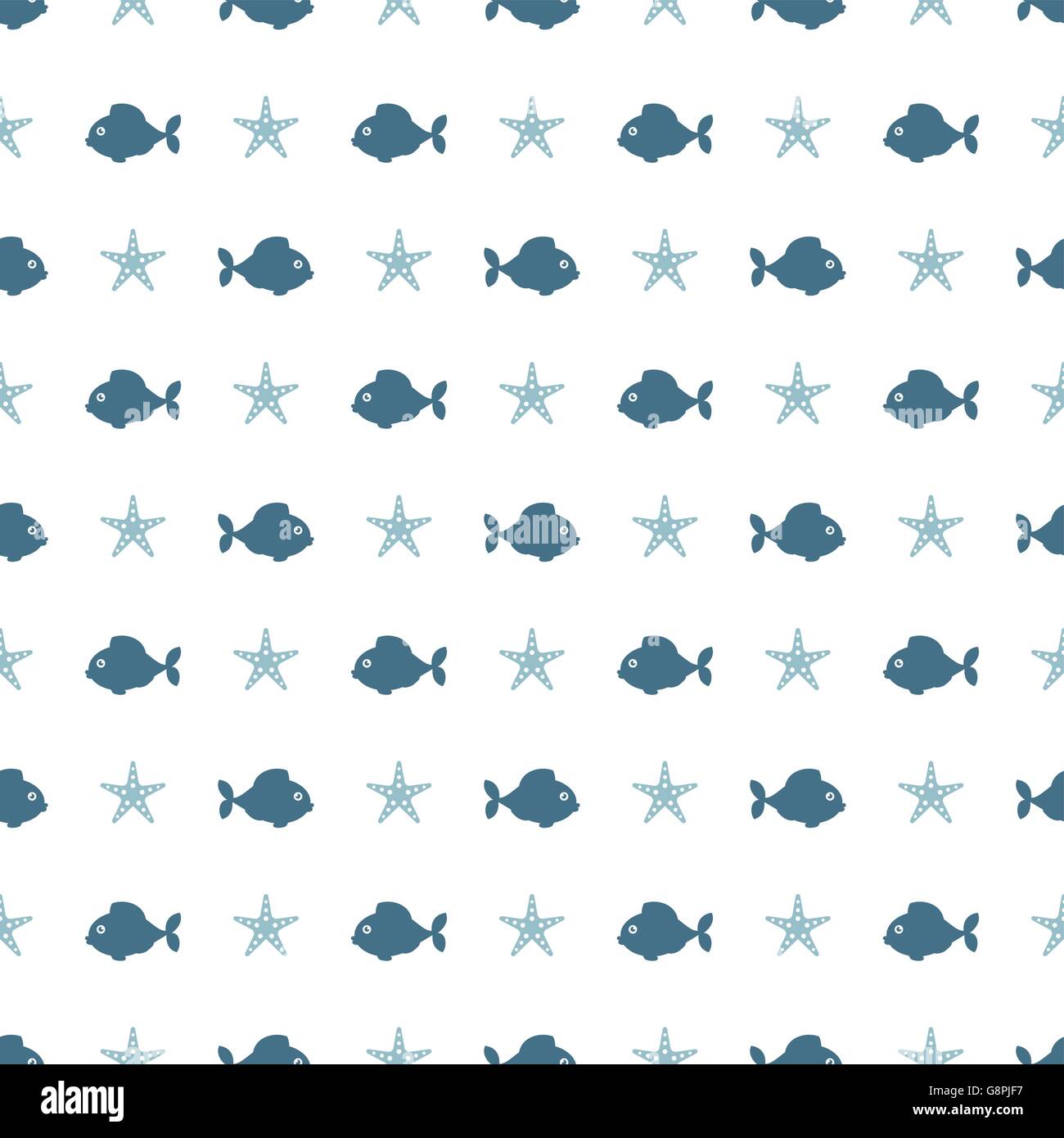 Retro seamless starfish pattern Stock Vector Images - Alamy