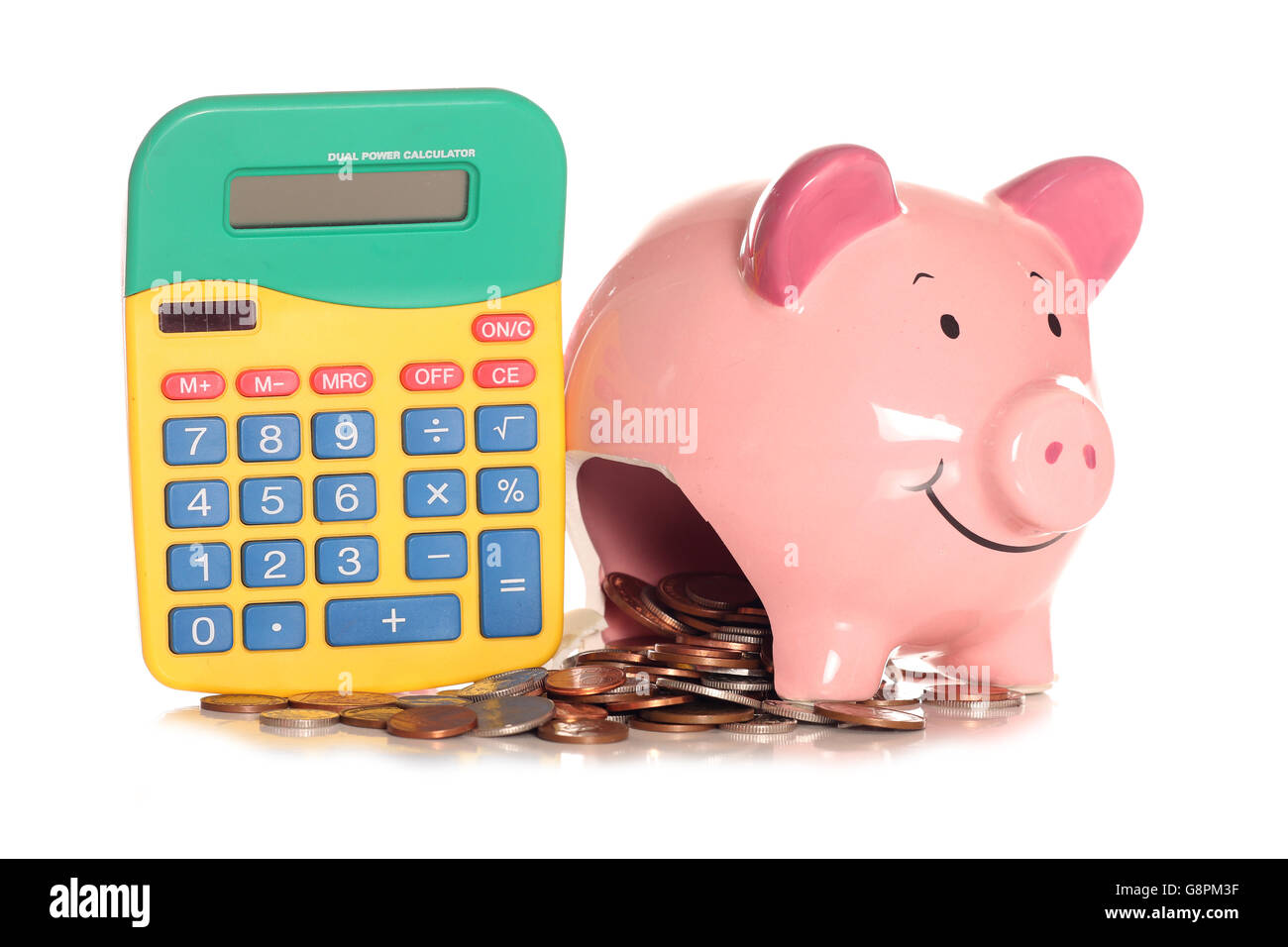 Calculating home finances studio cutout Stock Photo