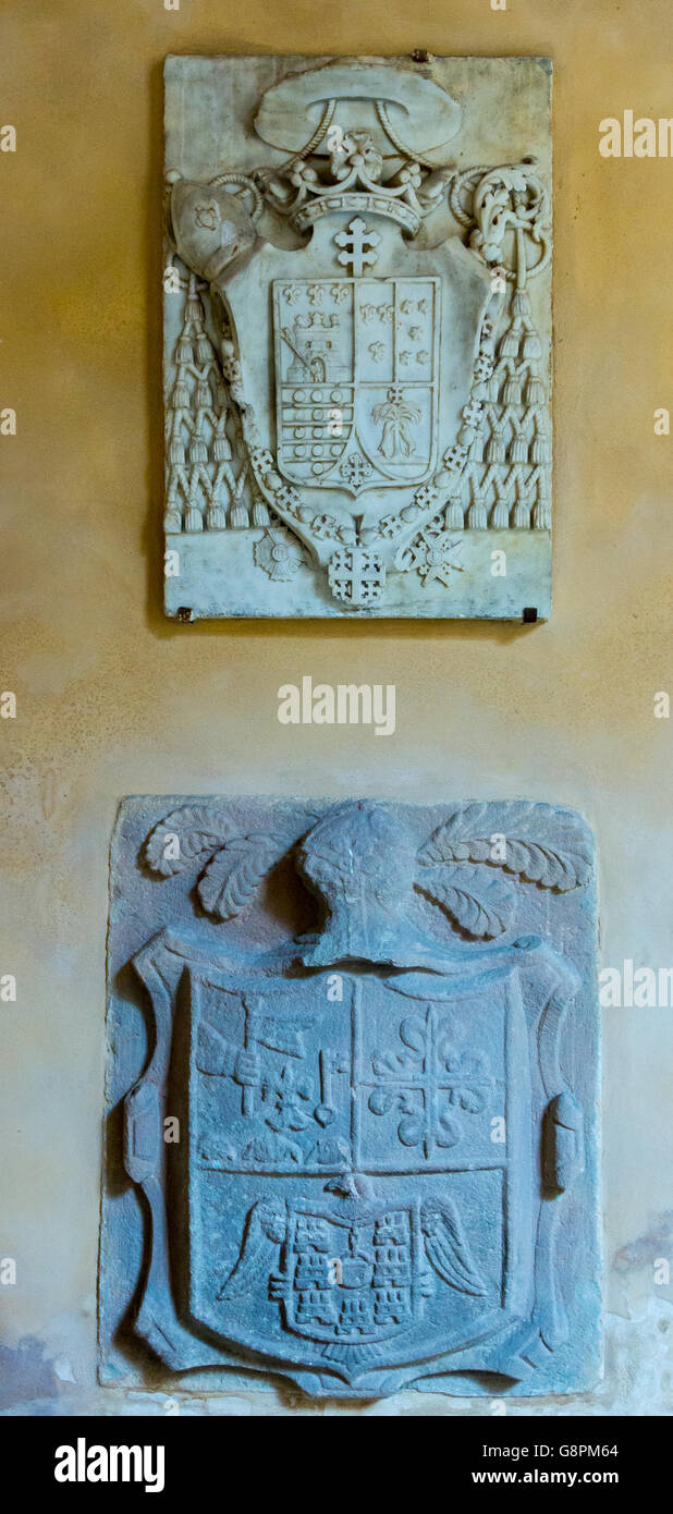 coats of arms carved in stone Stock Photo