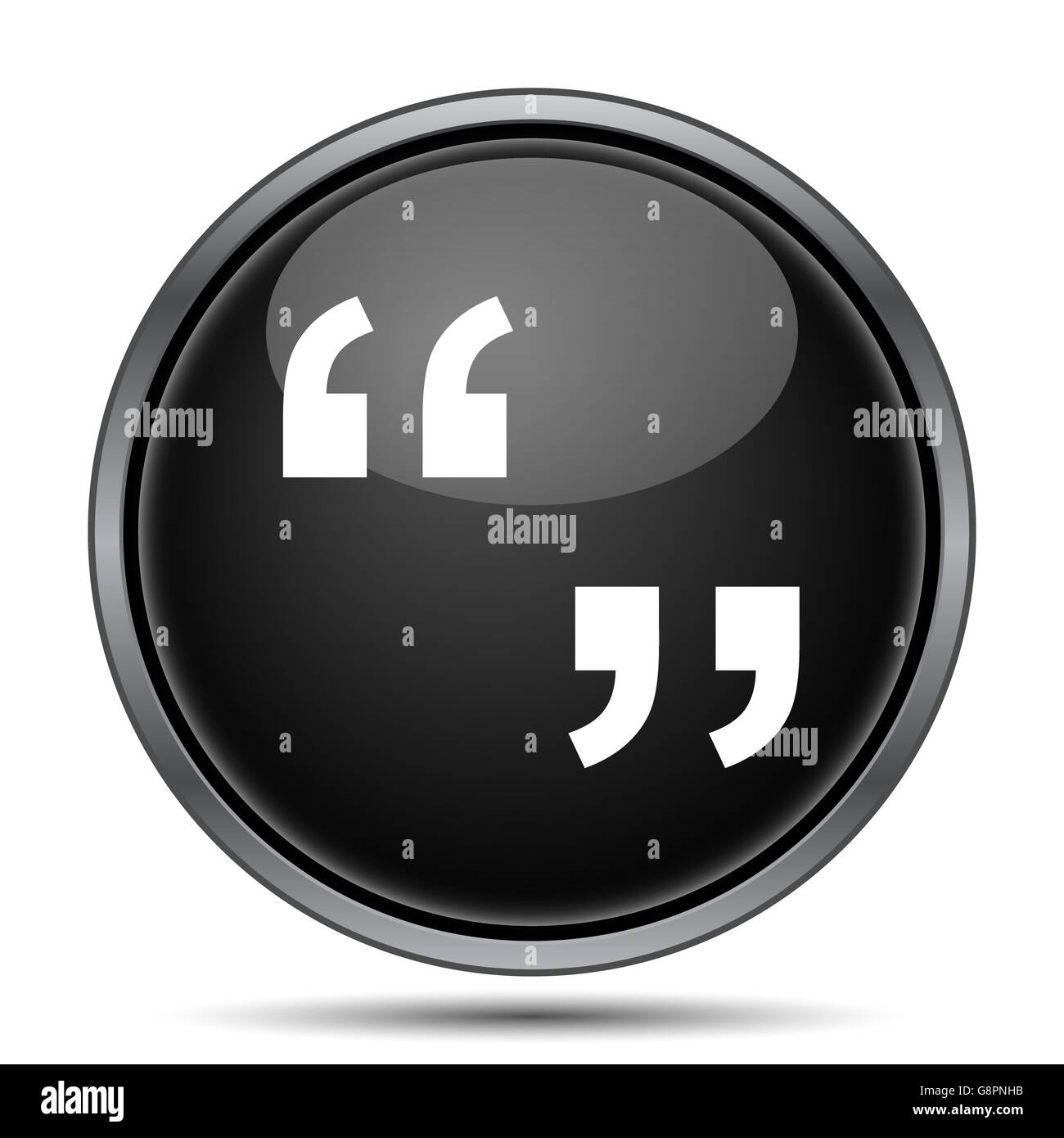 Quotation marks icon. Internet button on white background Stock Photo ...