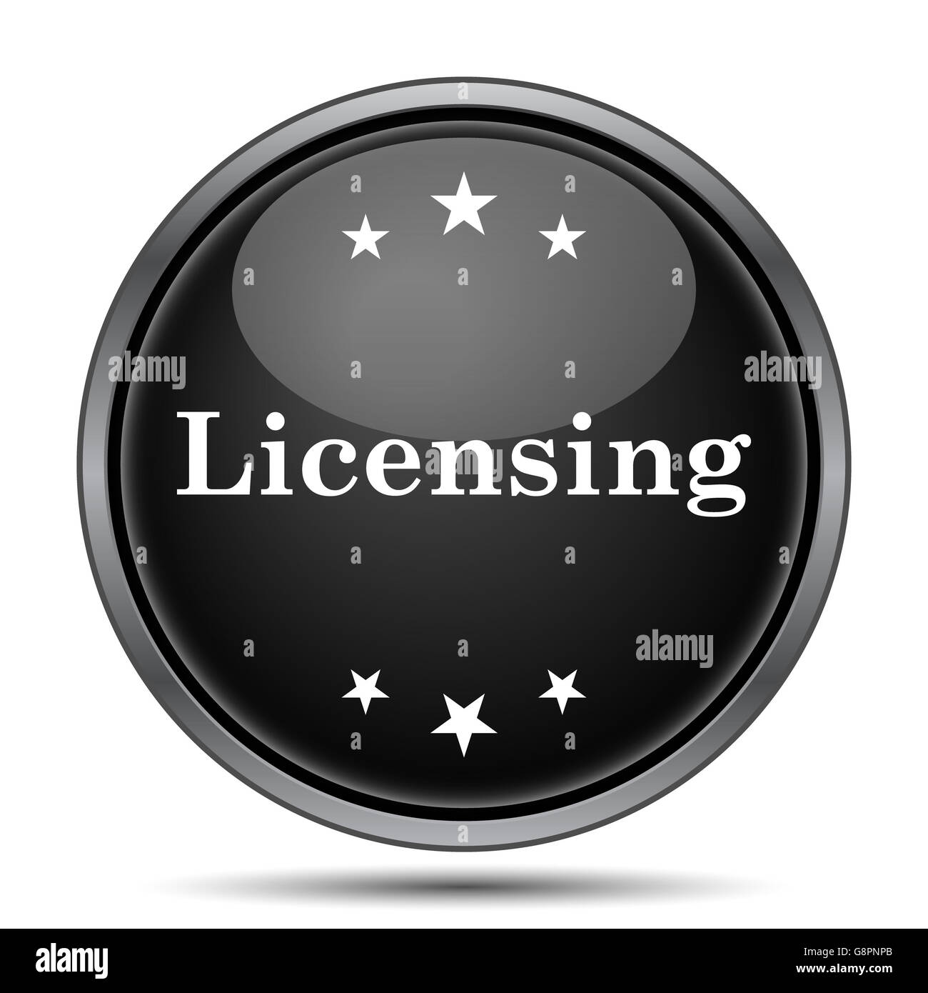 Licensing icon. Internet button on white background. Stock Photo