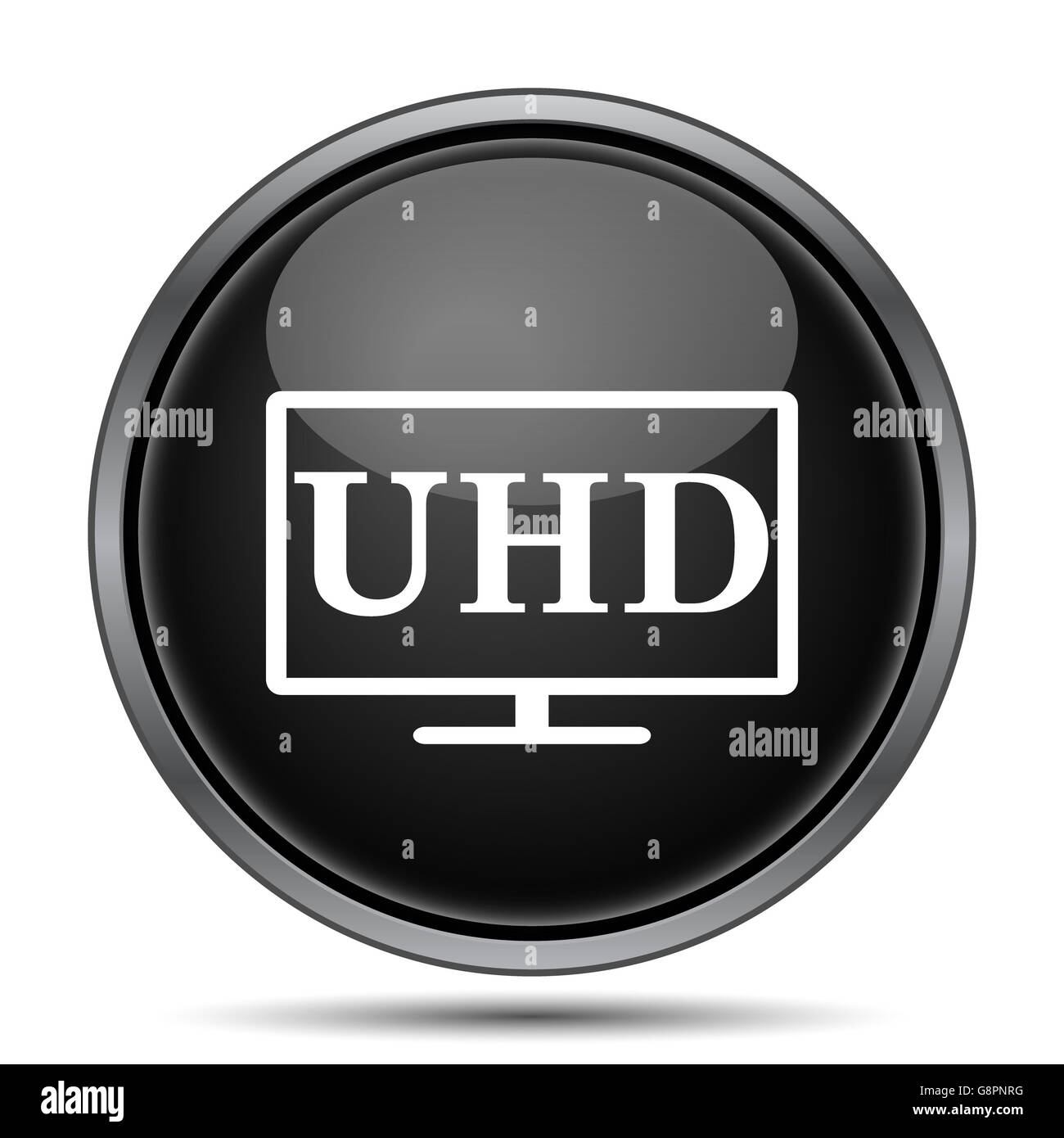 Ultra HD icon. Internet button on white background Stock Photo - Alamy