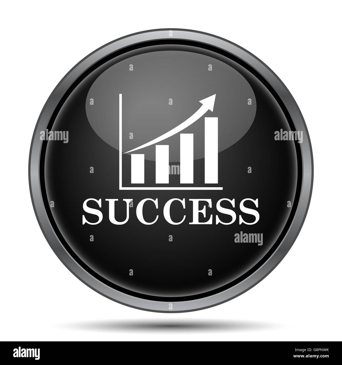 Success icon. Internet button on white background Stock Photo - Alamy