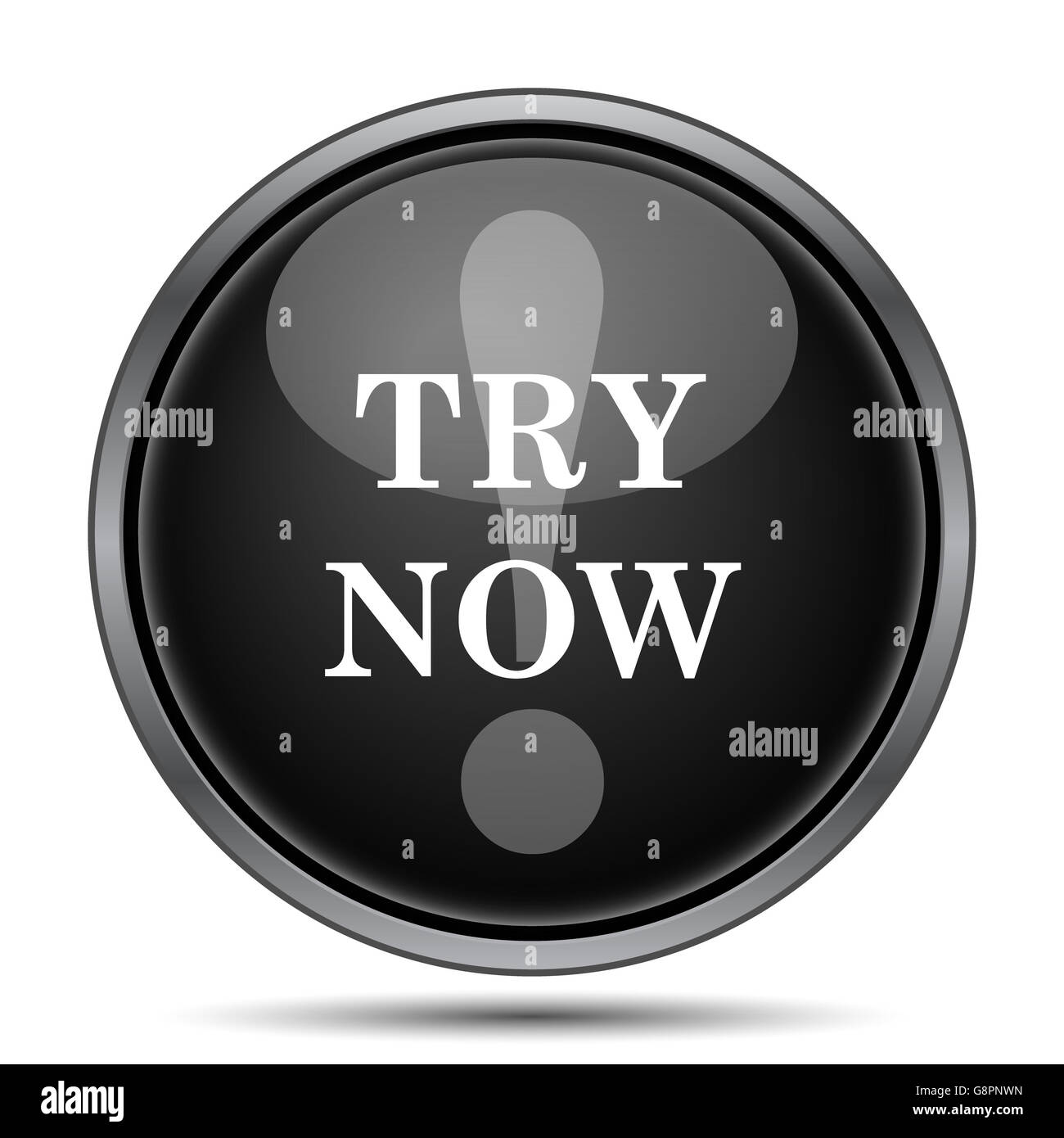Try now icon. Internet button on white background Stock Photo - Alamy