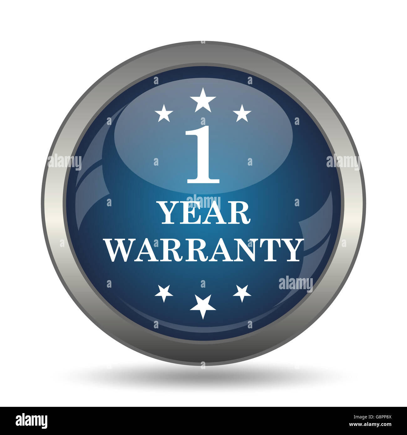 1 year warranty icon. Internet button on white background Stock Photo ...
