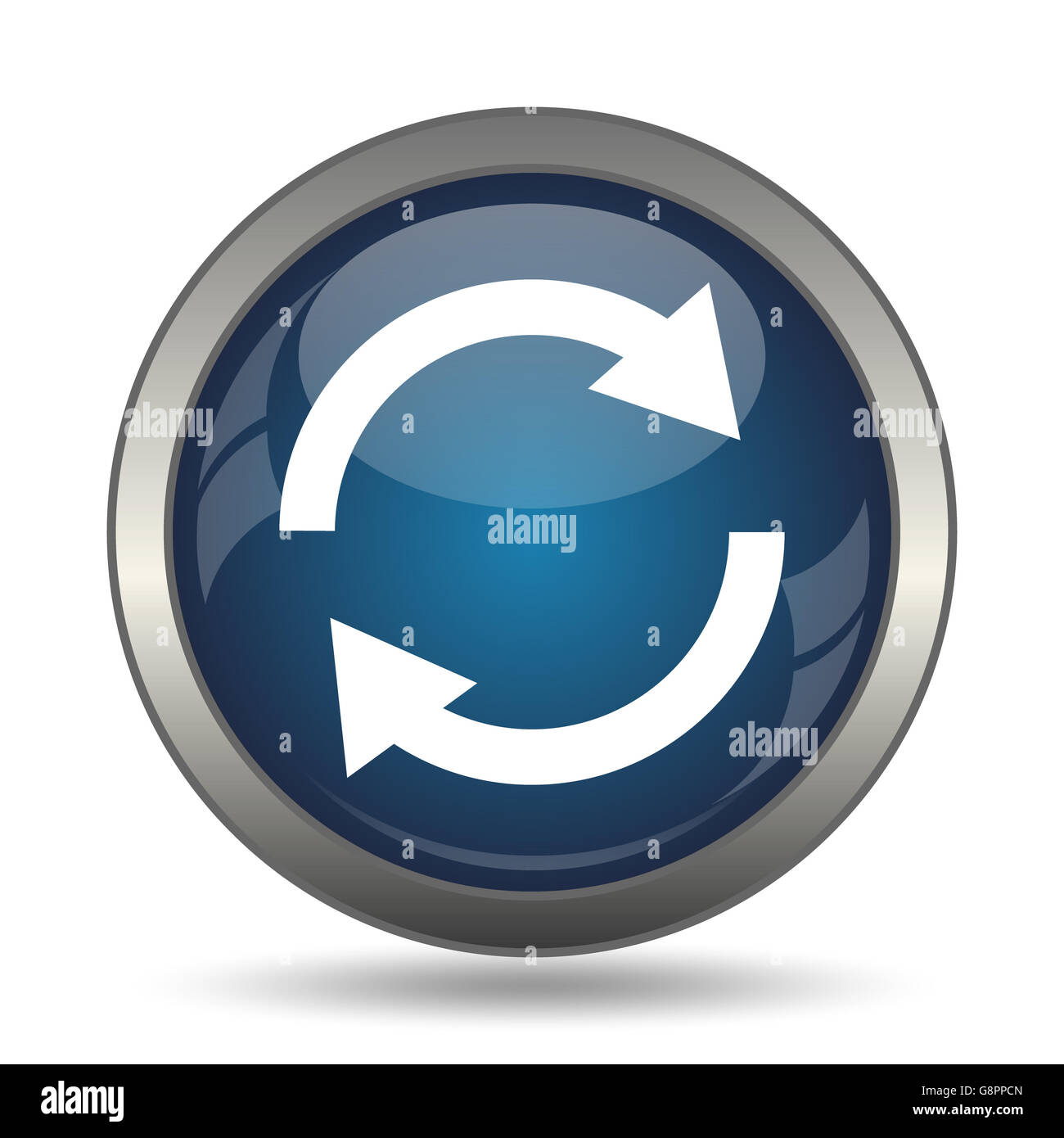 Reload two arrows icon. Internet button on white background Stock Photo ...