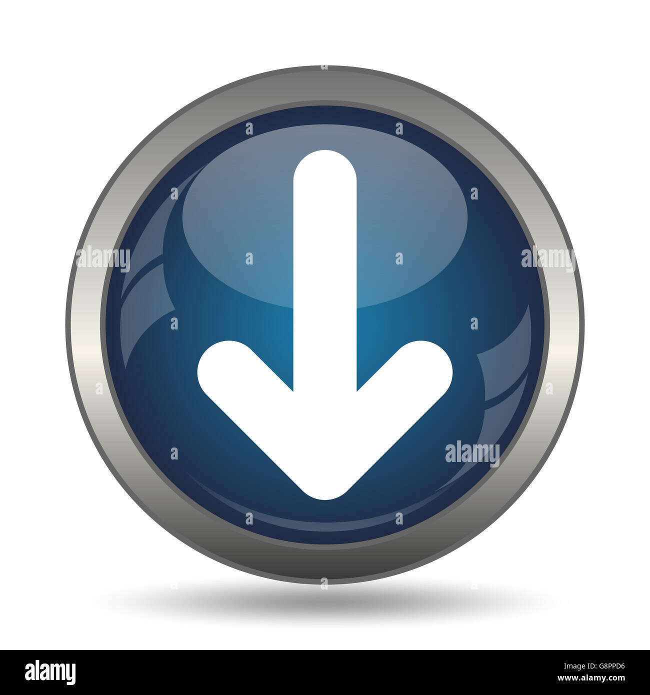 Down arrow icon. Internet button on white background Stock Photo - Alamy