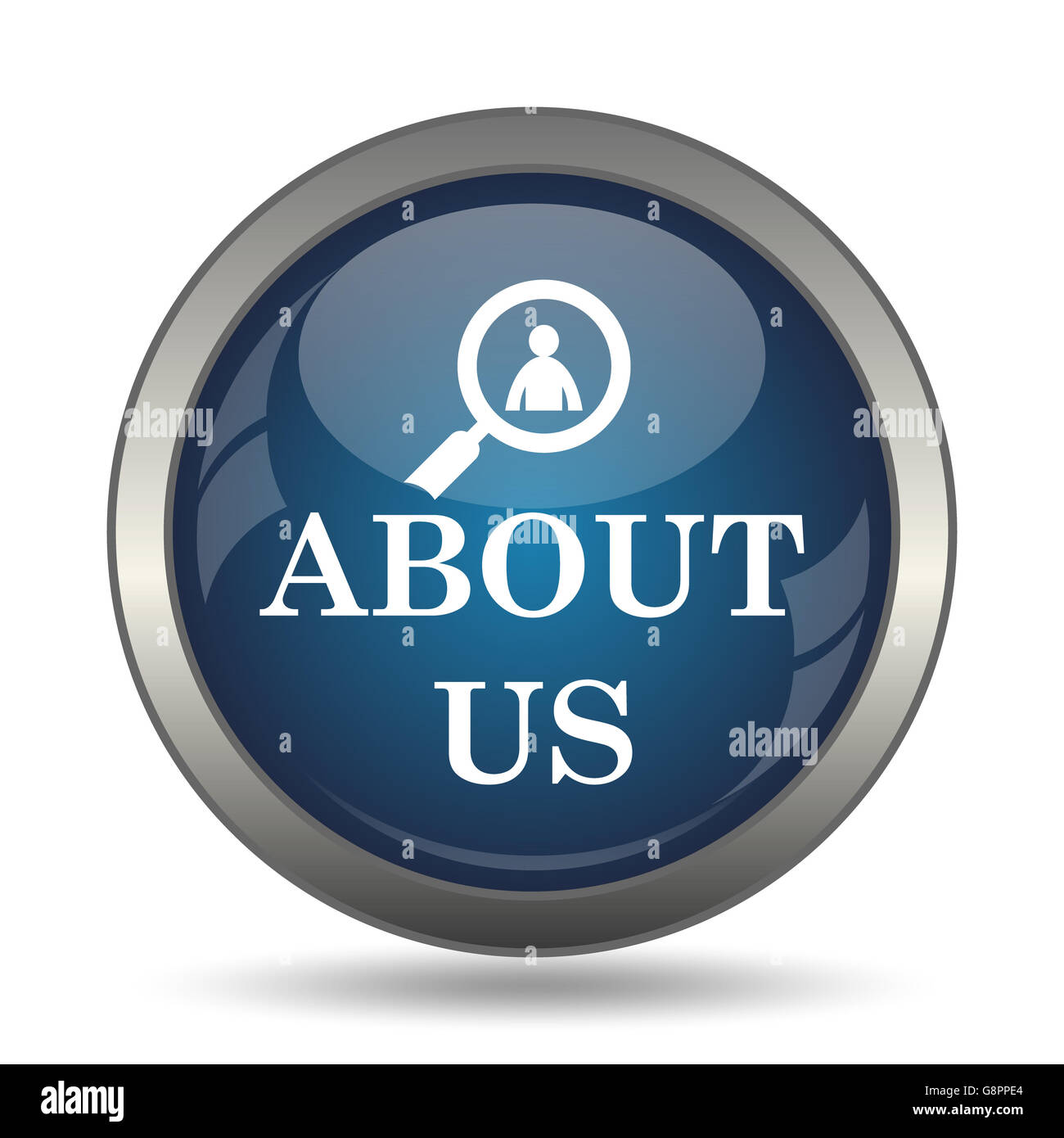 About us icon. Internet button on white background Stock Photo - Alamy