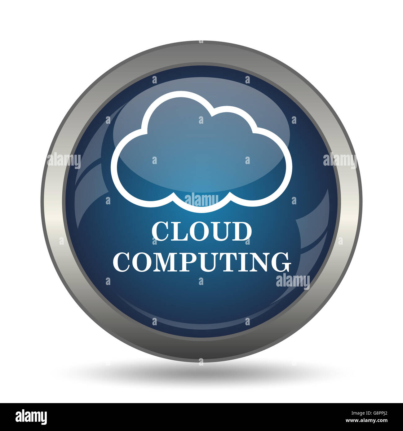 Cloud computing icon. Internet button on white background Stock Photo ...