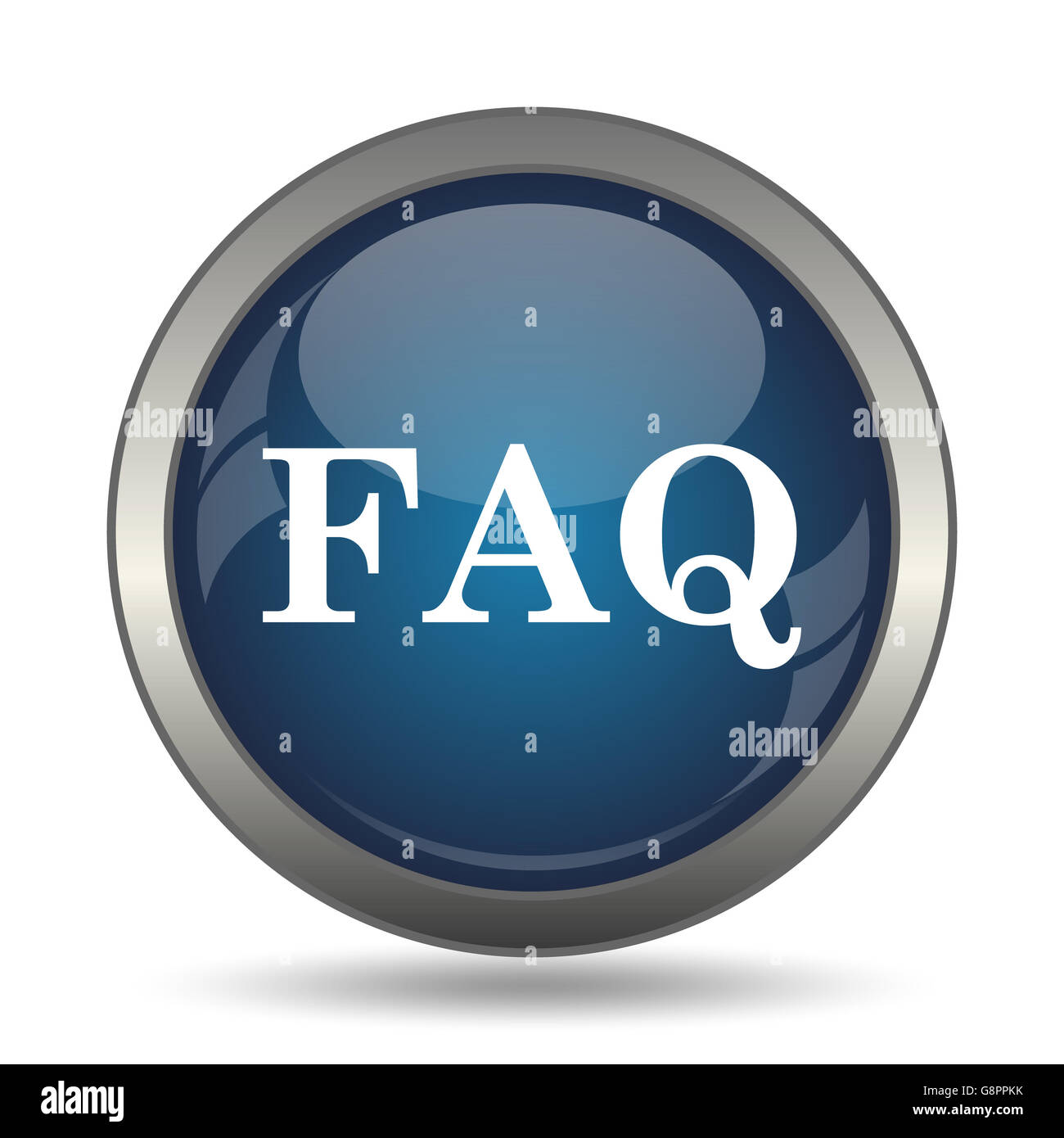 FAQ icon. Internet button on white background Stock Photo - Alamy