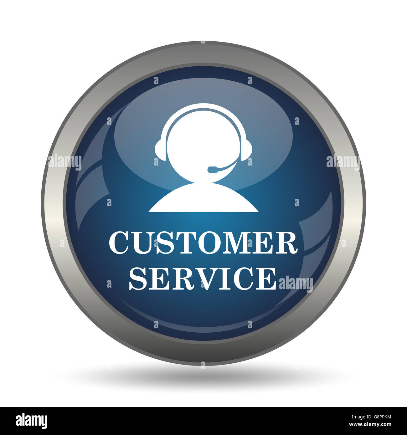 Customer service icon. Internet button on white background Stock Photo ...