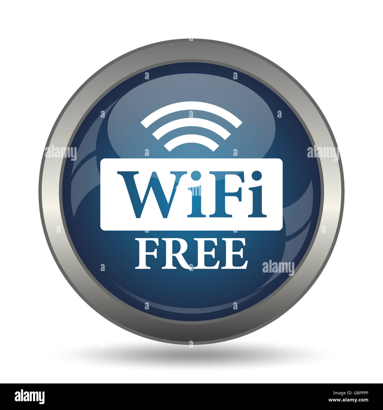 WIFI free icon. Internet button on white background Stock Photo - Alamy