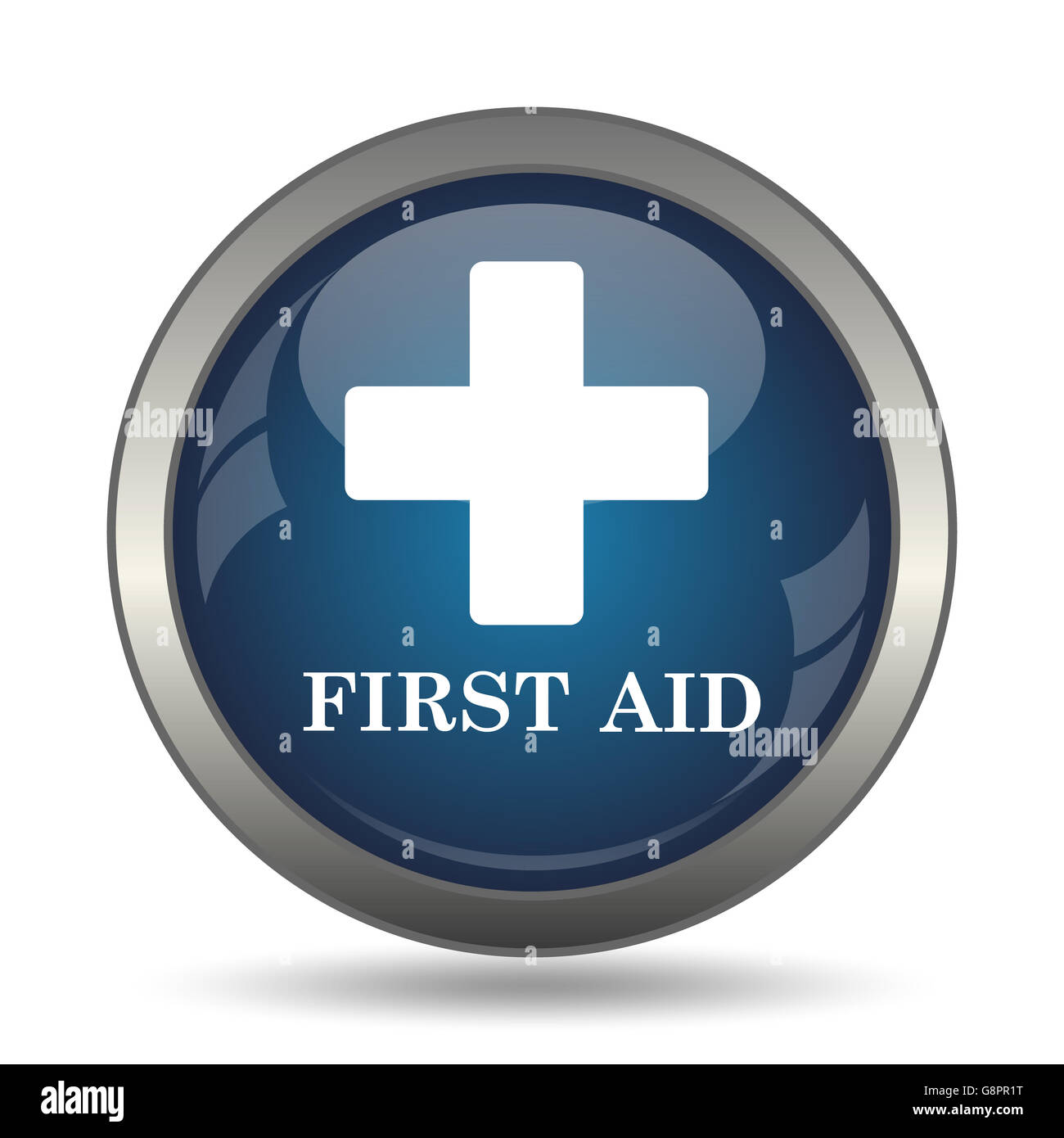 First aid icon. Internet button on white background Stock Photo - Alamy