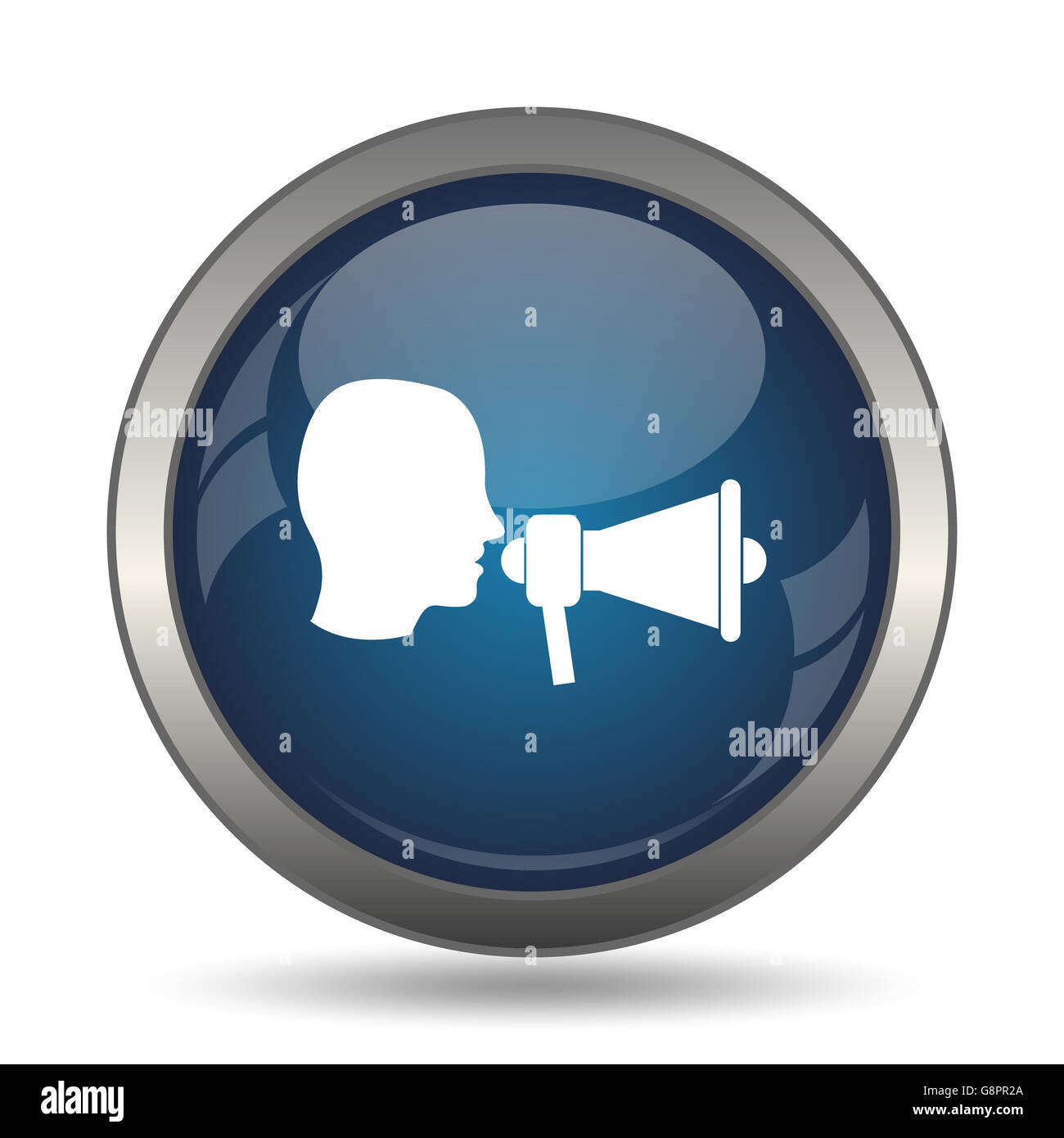 Megaphone icon. Internet button on white background Stock Photo - Alamy