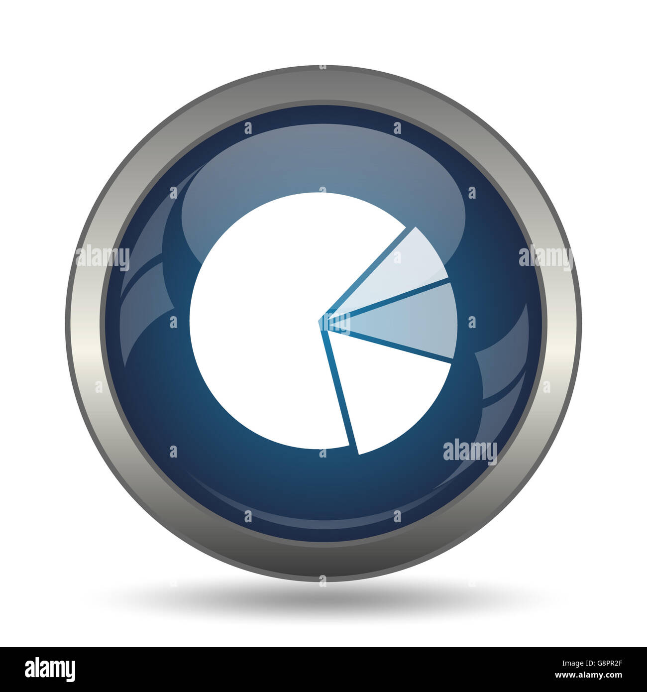 Chart pie icon. Internet button on white background Stock Photo - Alamy