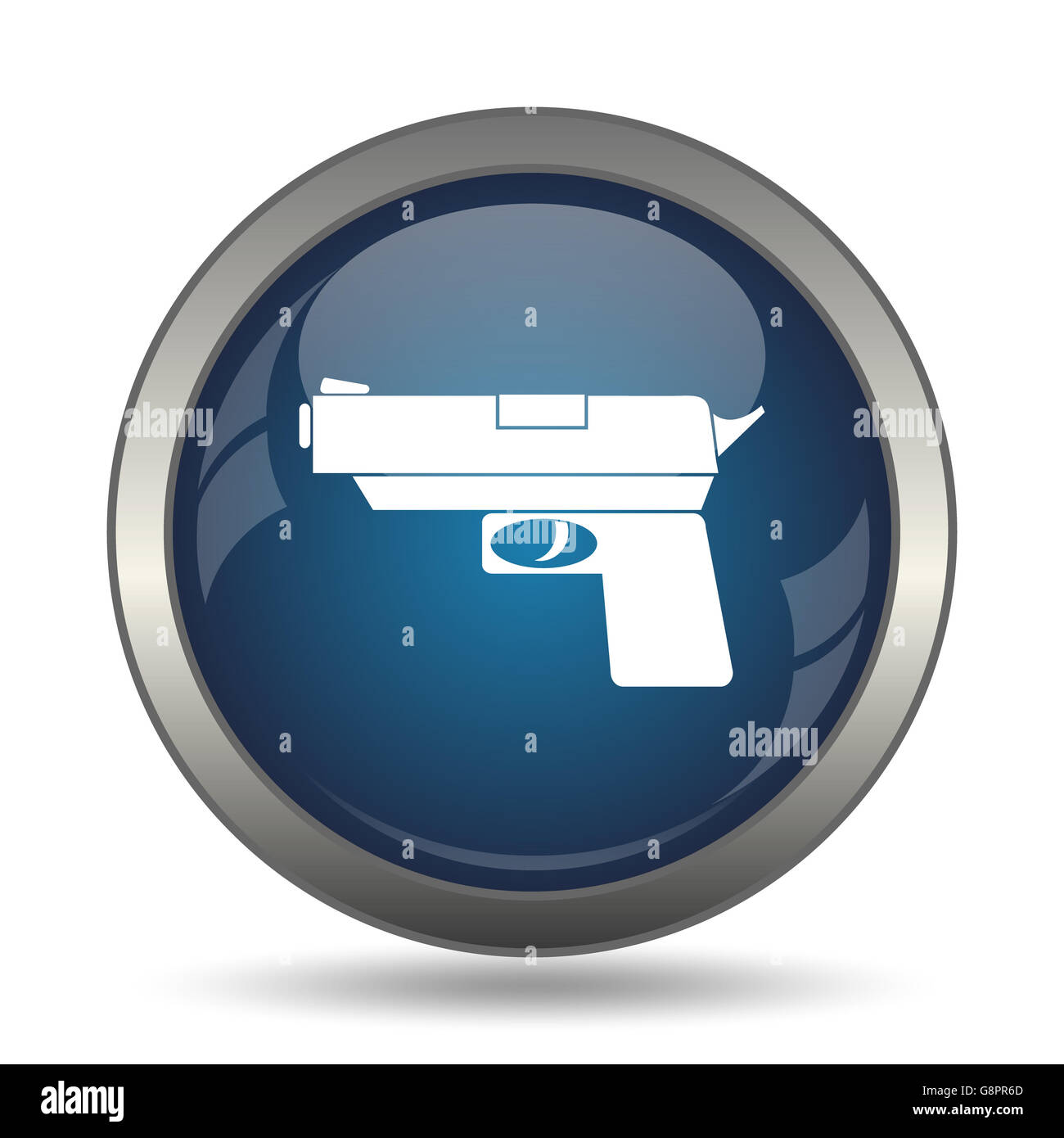 Gun icon. Internet button on white background Stock Photo - Alamy