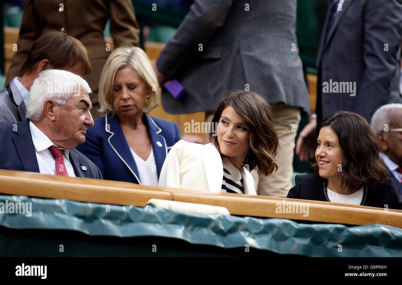 Gemma Arterton (centre) and Robbie Federer (left) in the royal box on