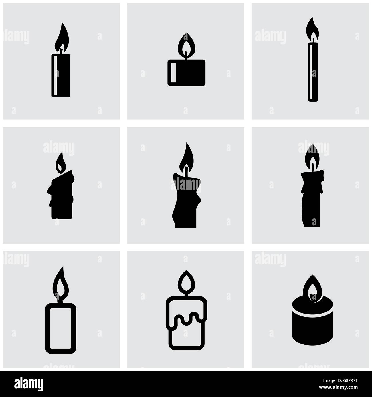 Vector black candles icon set Stock Vector Image & Art Alamy