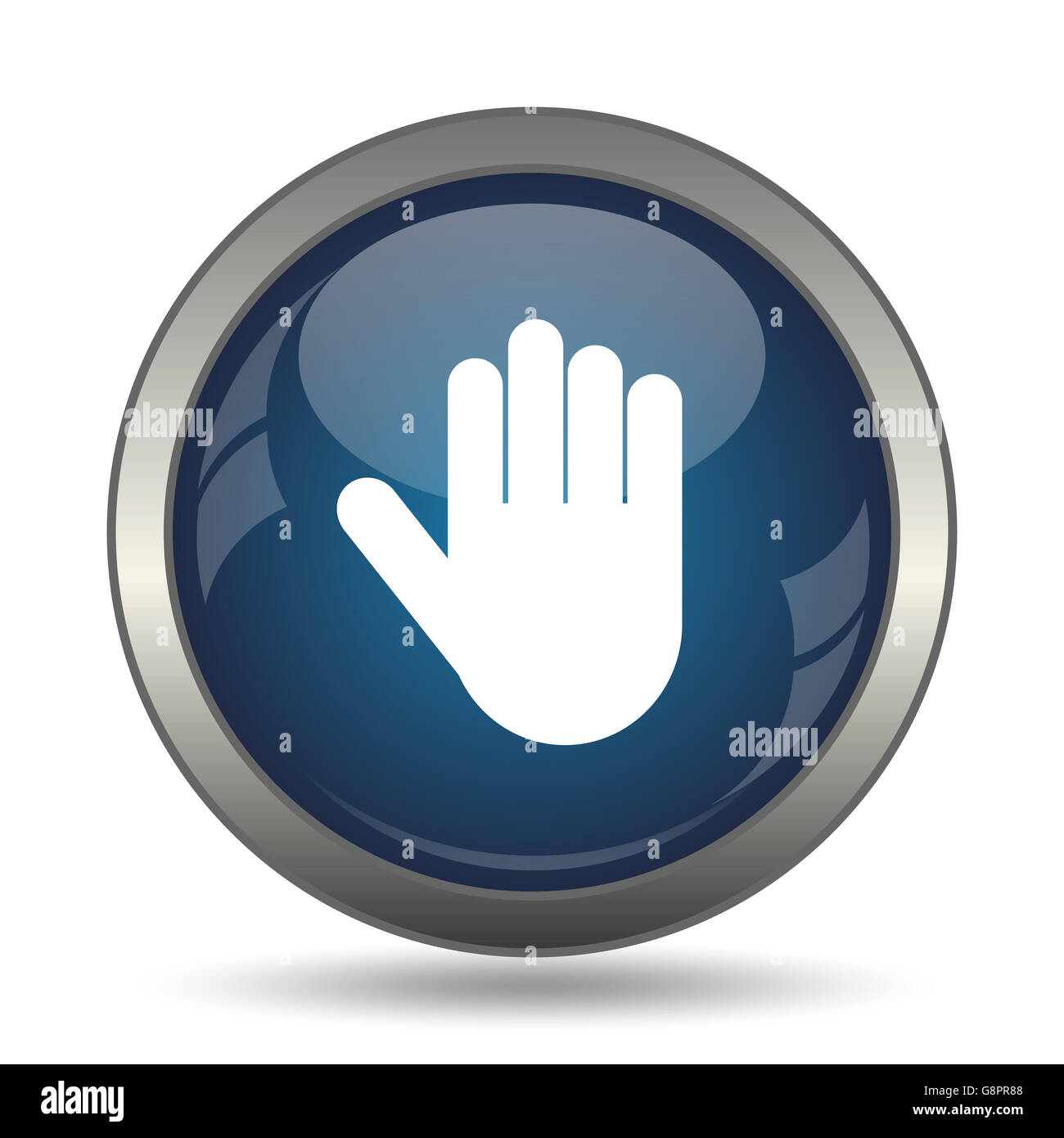 Stop icon. Internet button on white background Stock Photo - Alamy