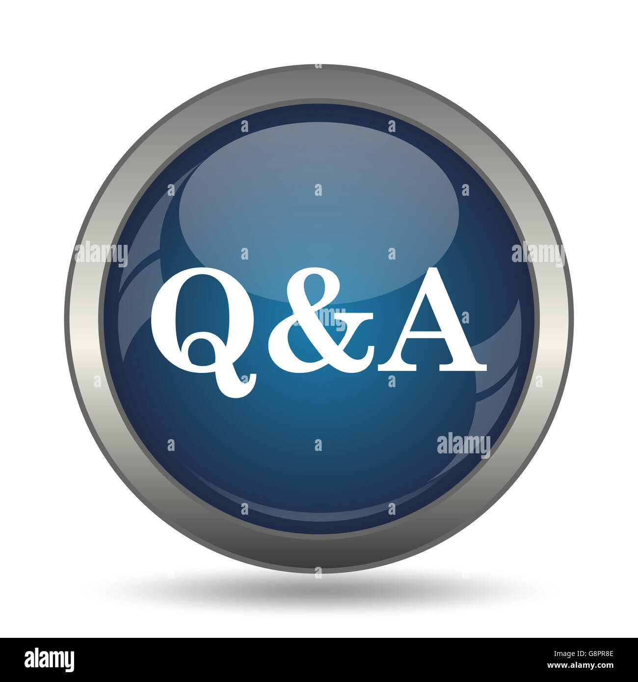 Q&A icon. Internet button on white background Stock Photo - Alamy