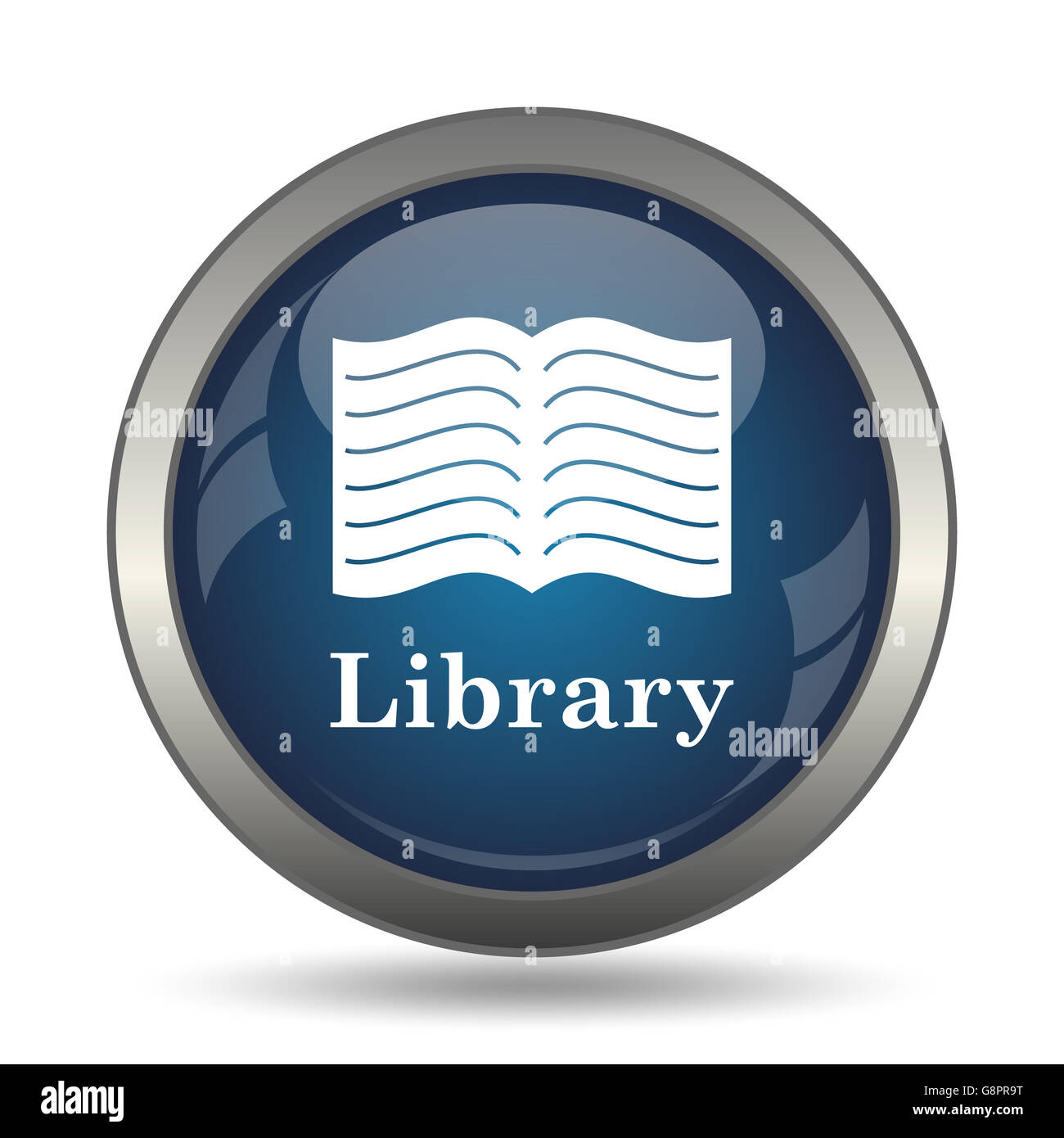 Library icon. Internet button on white background Stock Photo - Alamy