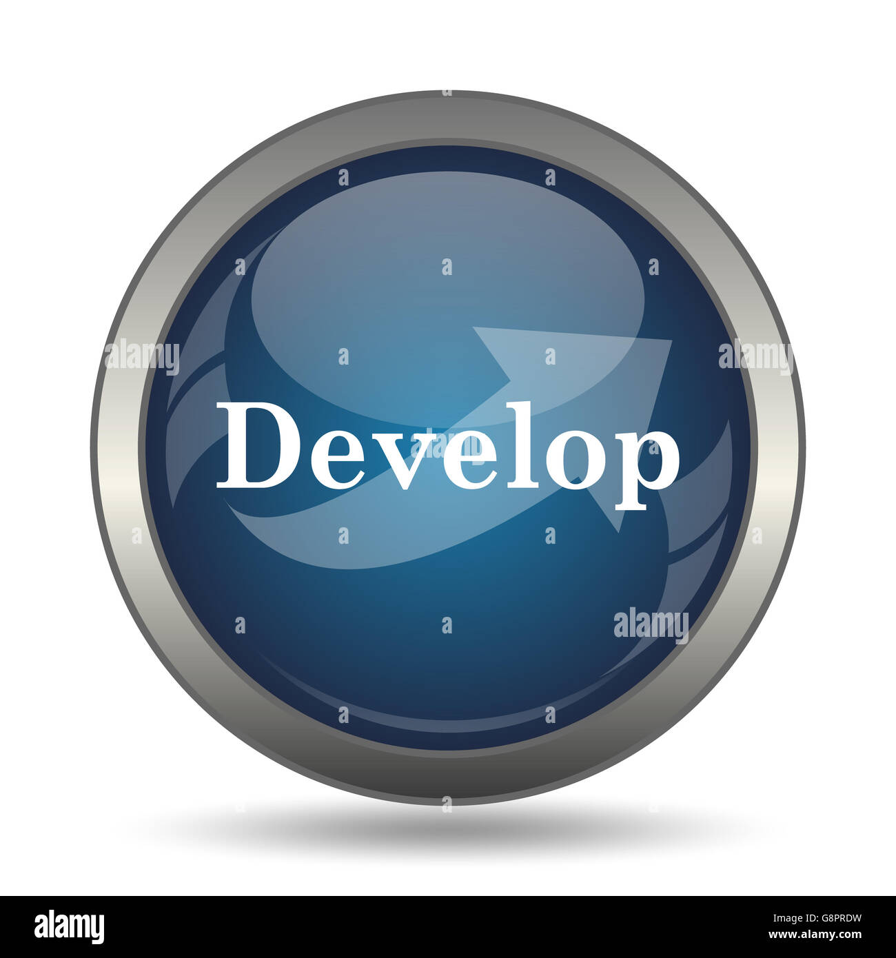 Develop icon. Internet button on white background Stock Photo - Alamy