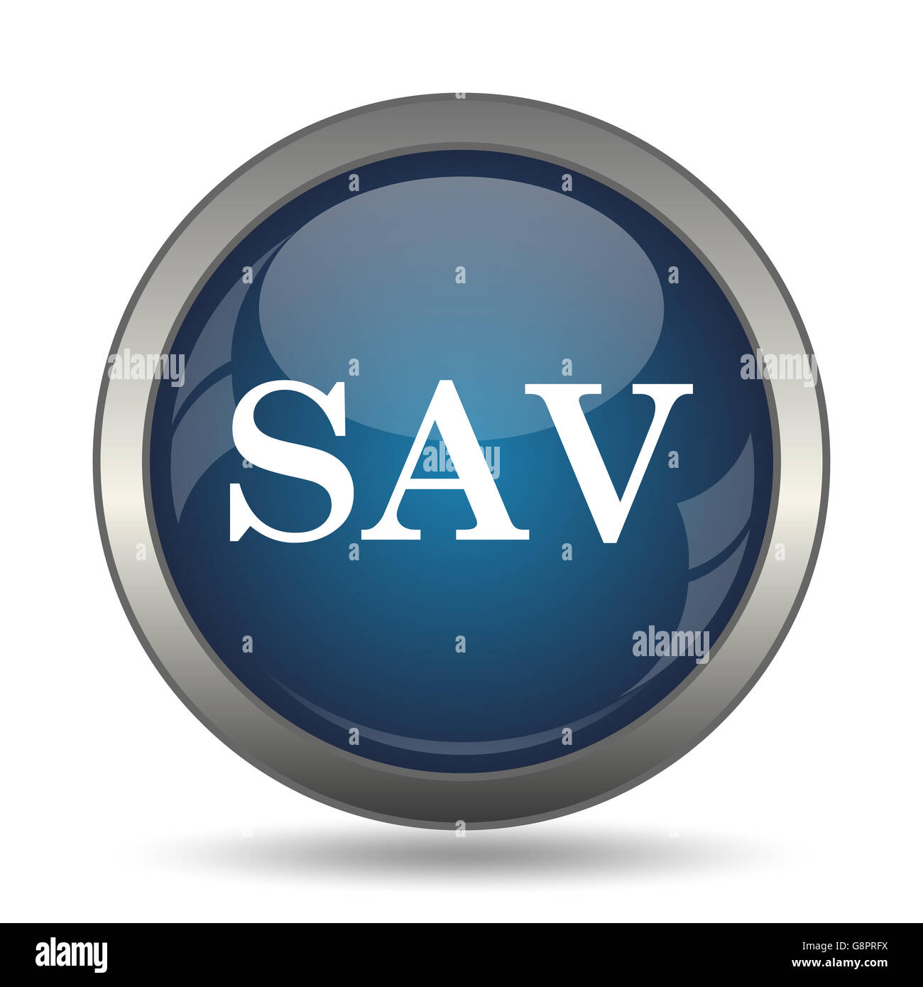 SAV icon. Internet button on white background. Stock Photo