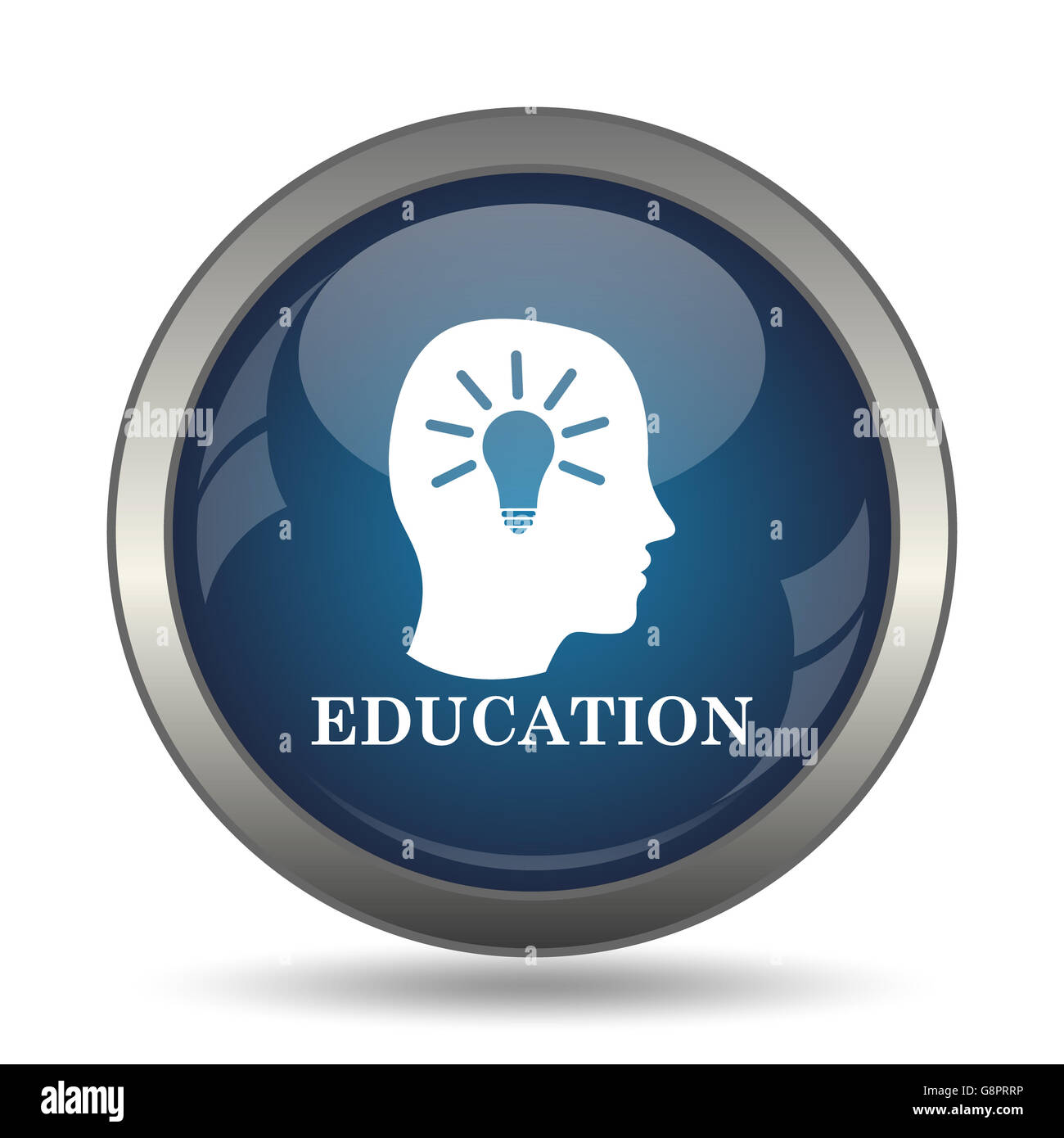 Education icon. Internet button on white background Stock Photo - Alamy