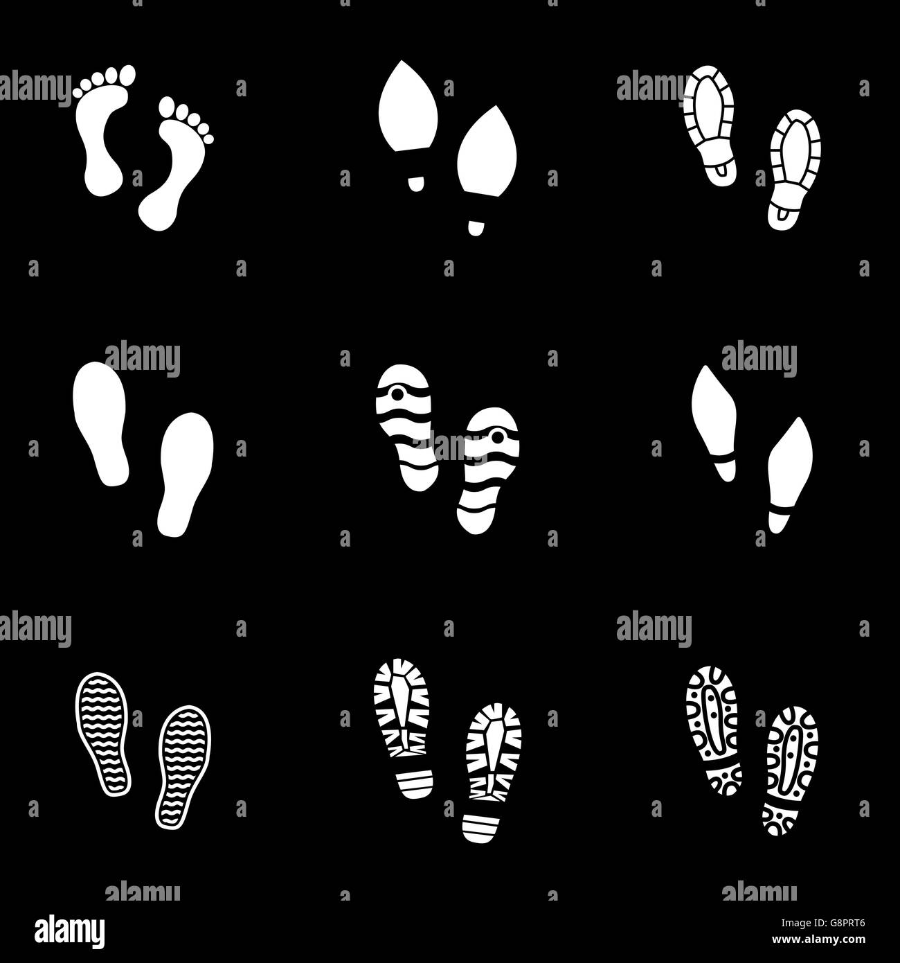 Vector white shoes imprints icon set Stock Vector Image & Art Alamy