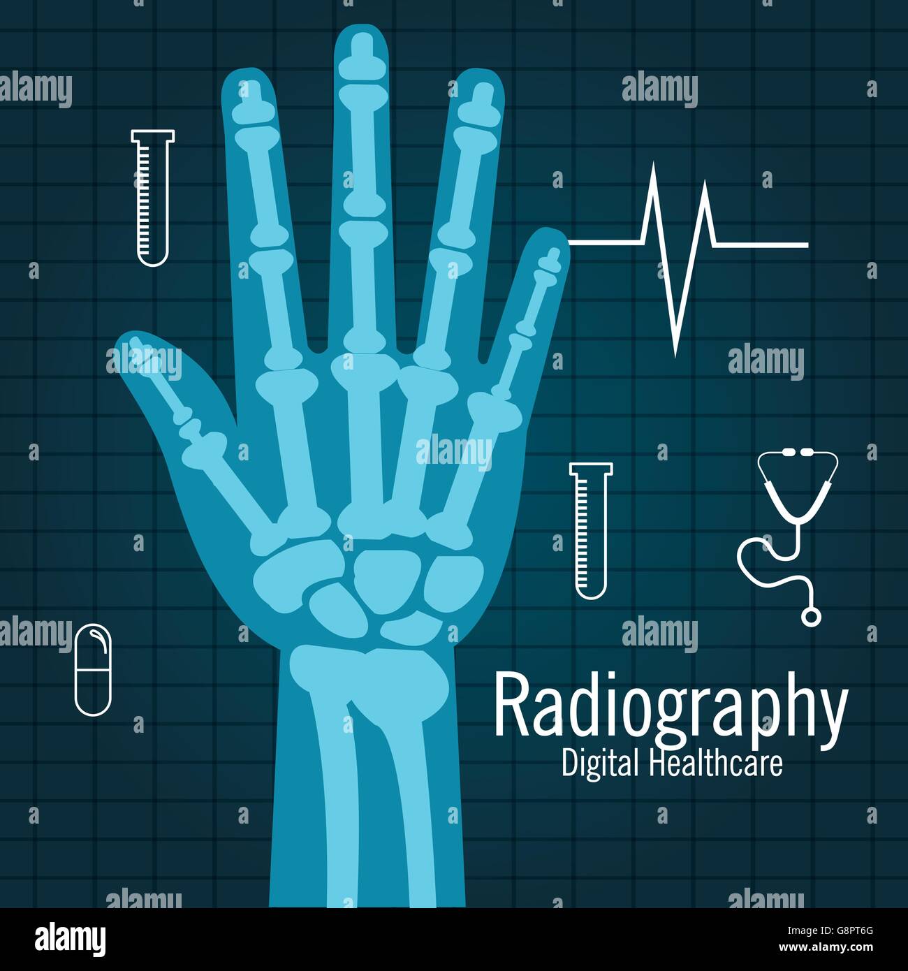 hand radiography isolated icon design Stock Vector Image & Art - Alamy
