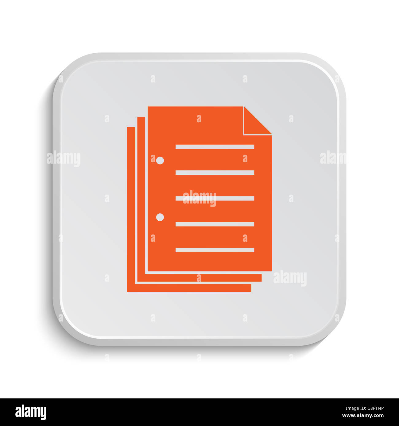Document icon. Internet button on white background Stock Photo - Alamy
