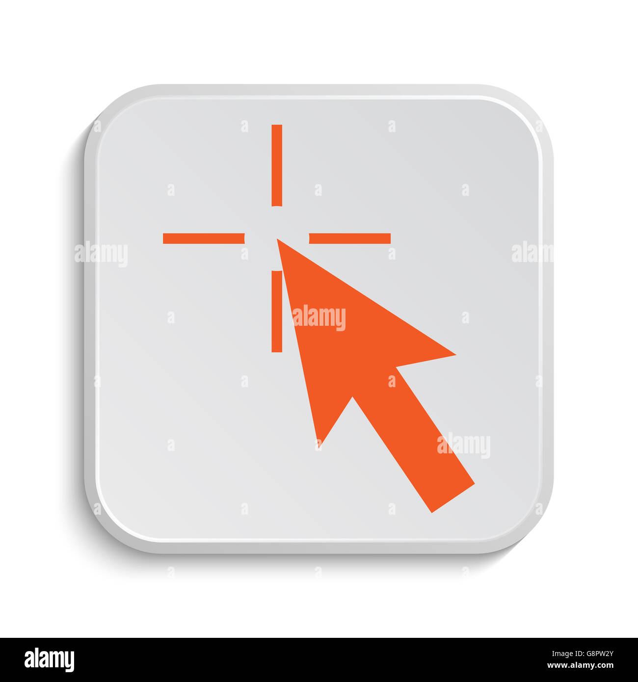 Click here icon. Internet button on white background Stock Photo - Alamy