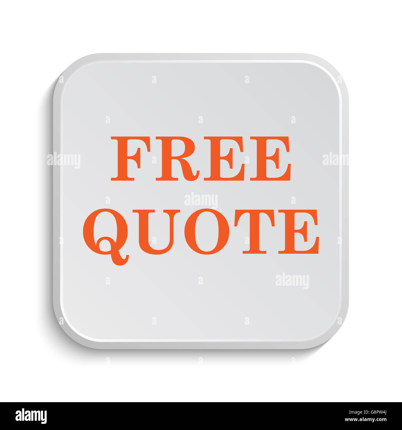 Free quote icon. Internet button on white background Stock Photo - Alamy