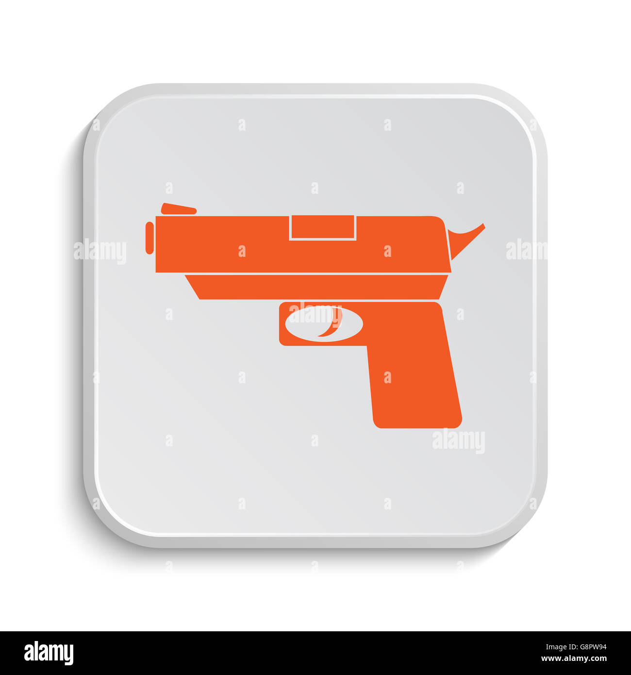 Gun icon. Internet button on white background Stock Photo - Alamy