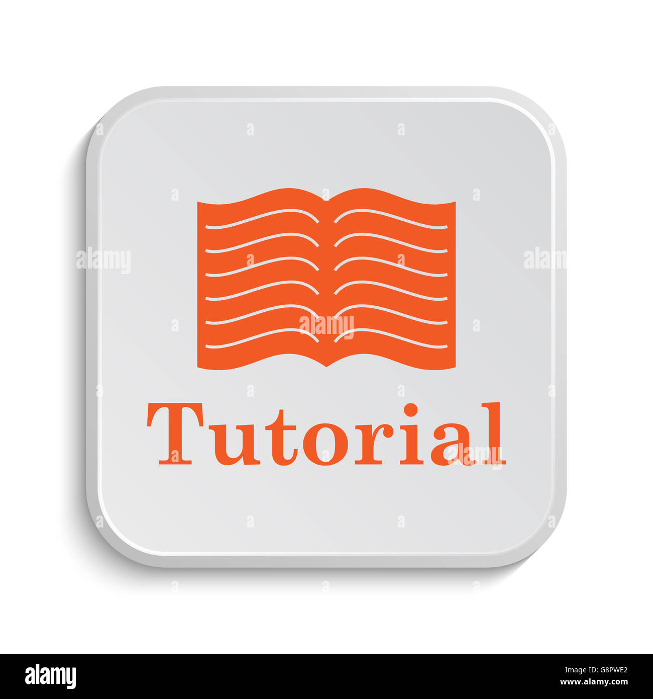 Tutorial icon. Internet button on white background Stock Photo - Alamy