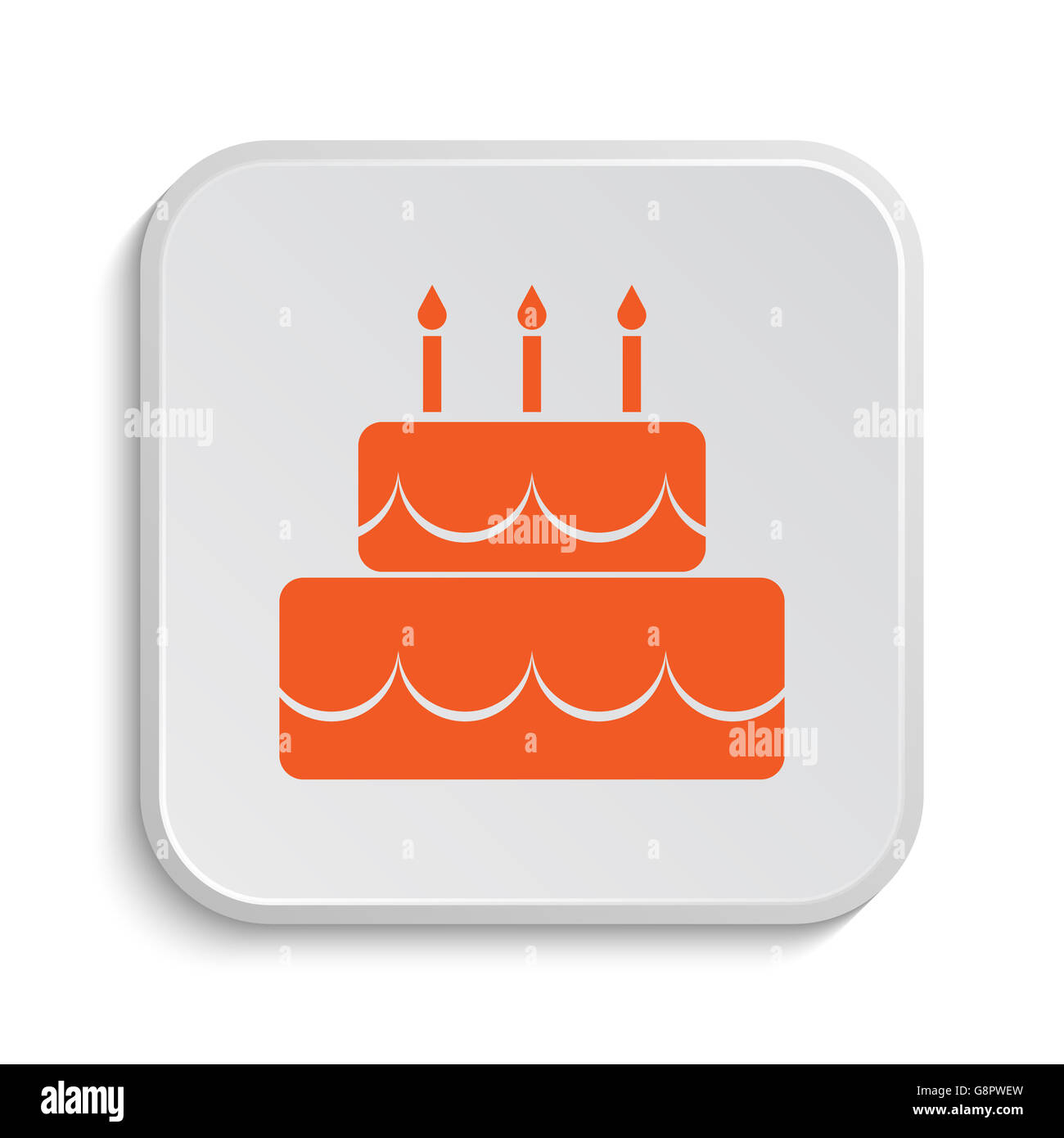 Cake icon. Internet button on white background Stock Photo - Alamy
