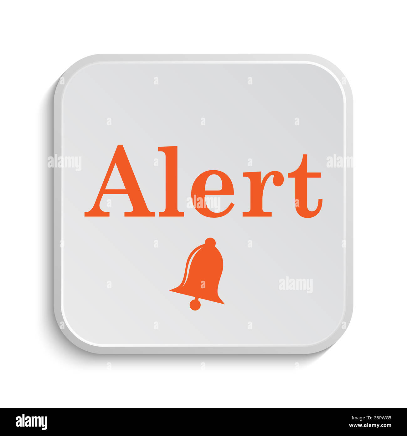 Alert icon. Internet button on white background Stock Photo - Alamy
