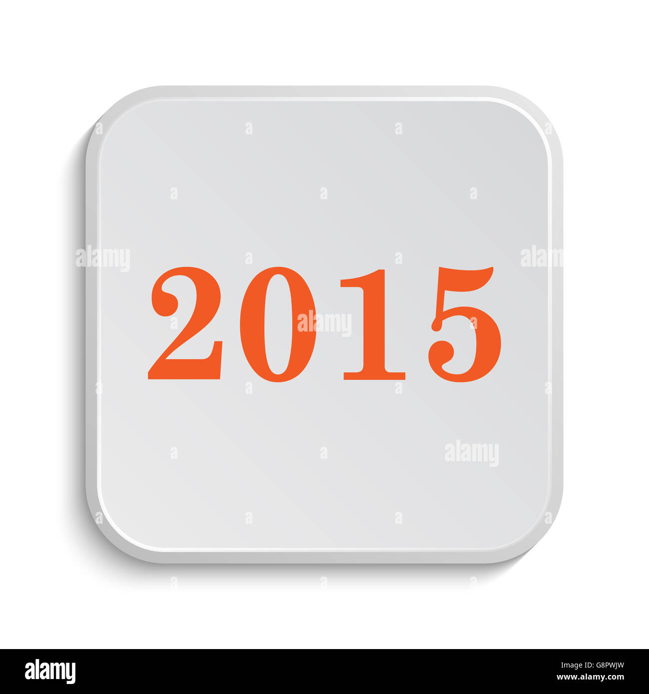 Year 2015 icon. Internet button on white background Stock Photo - Alamy