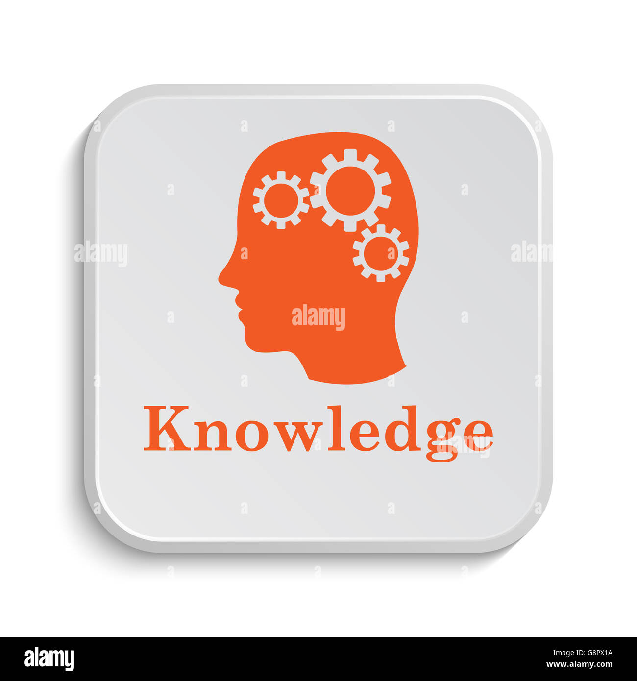 Knowledge icon. Internet button on white background Stock Photo - Alamy