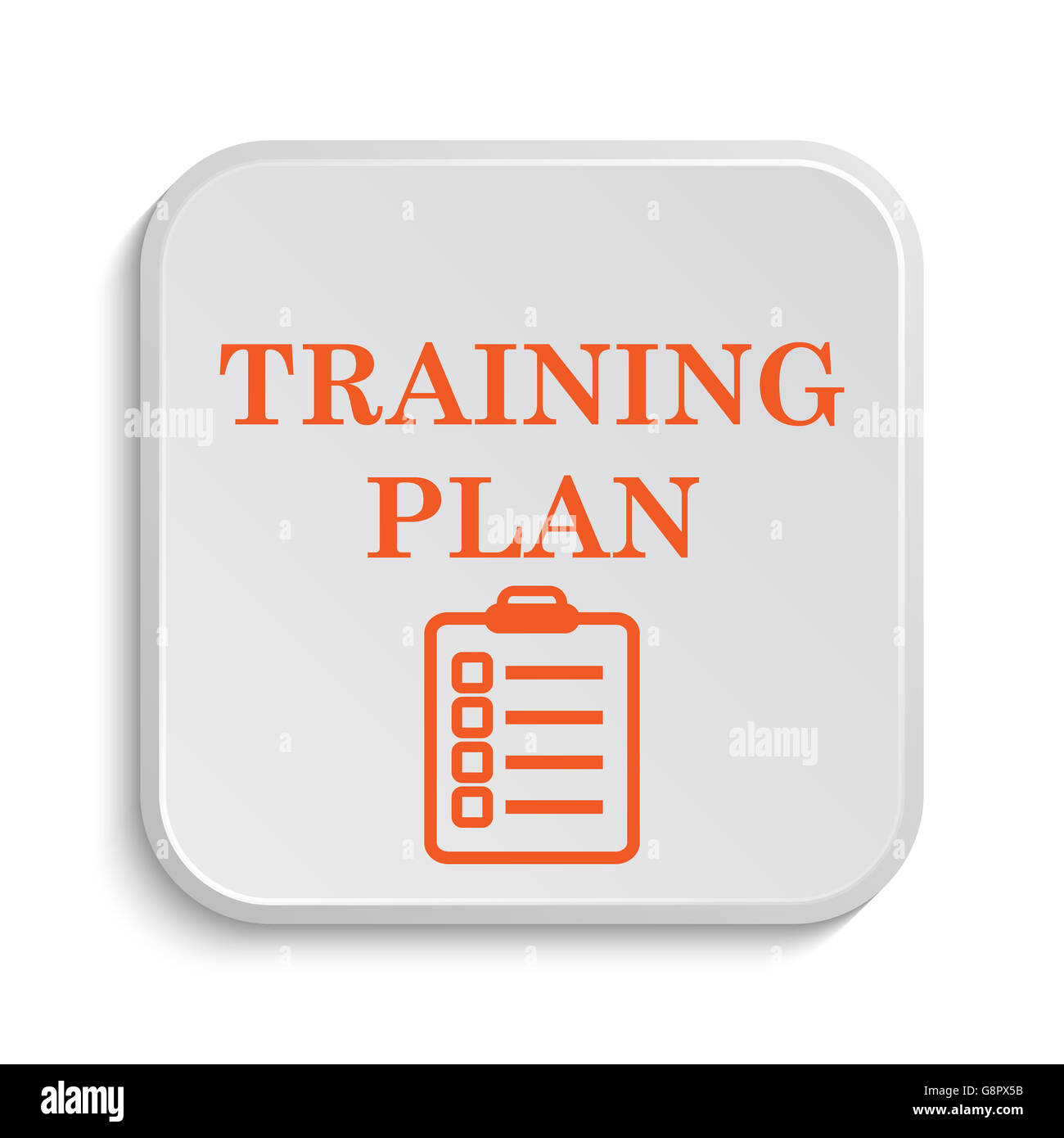 Training plan icon. Internet button on white background Stock Photo - Alamy