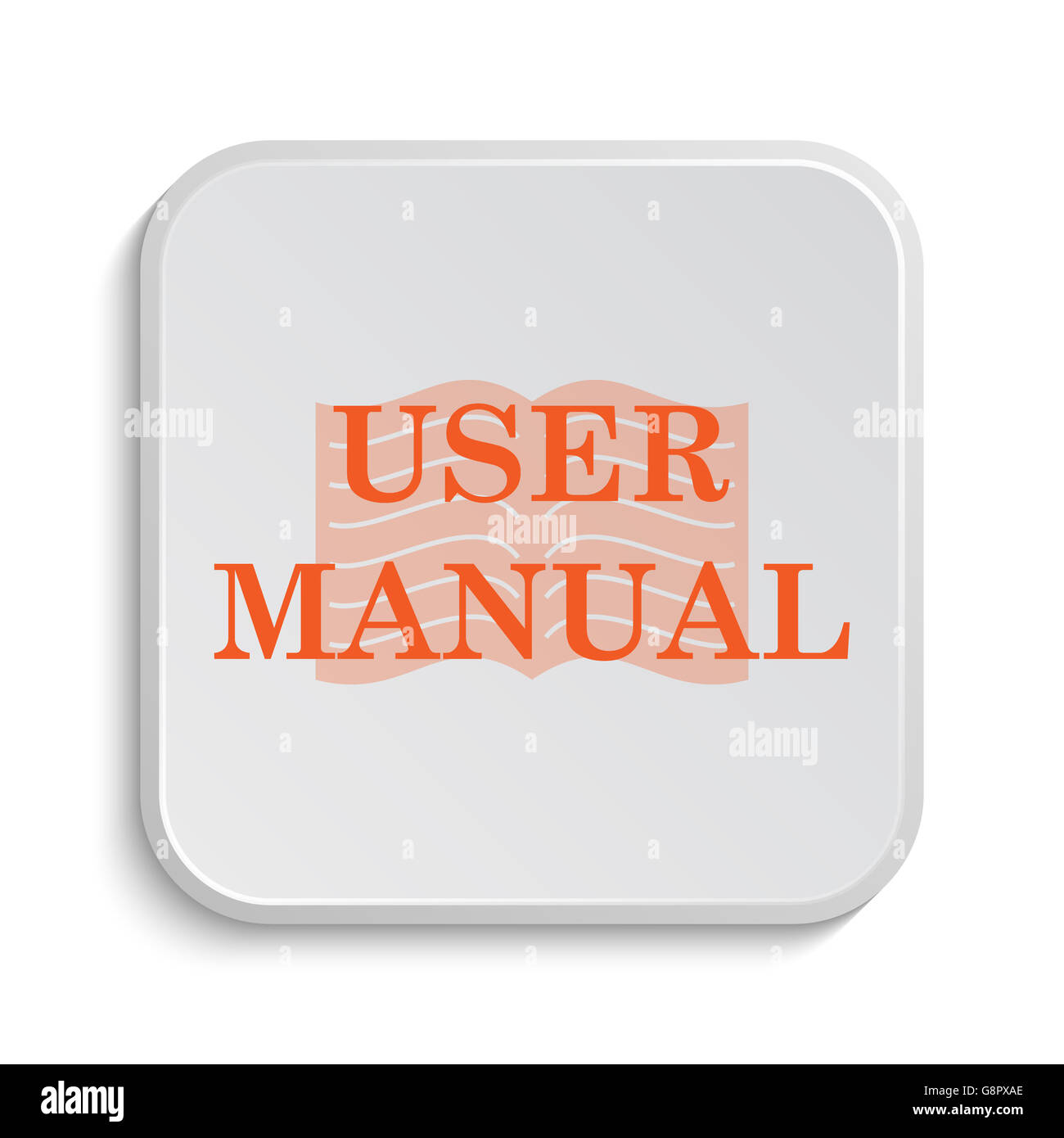 User manual icon. button on white background Stock Photo Alamy