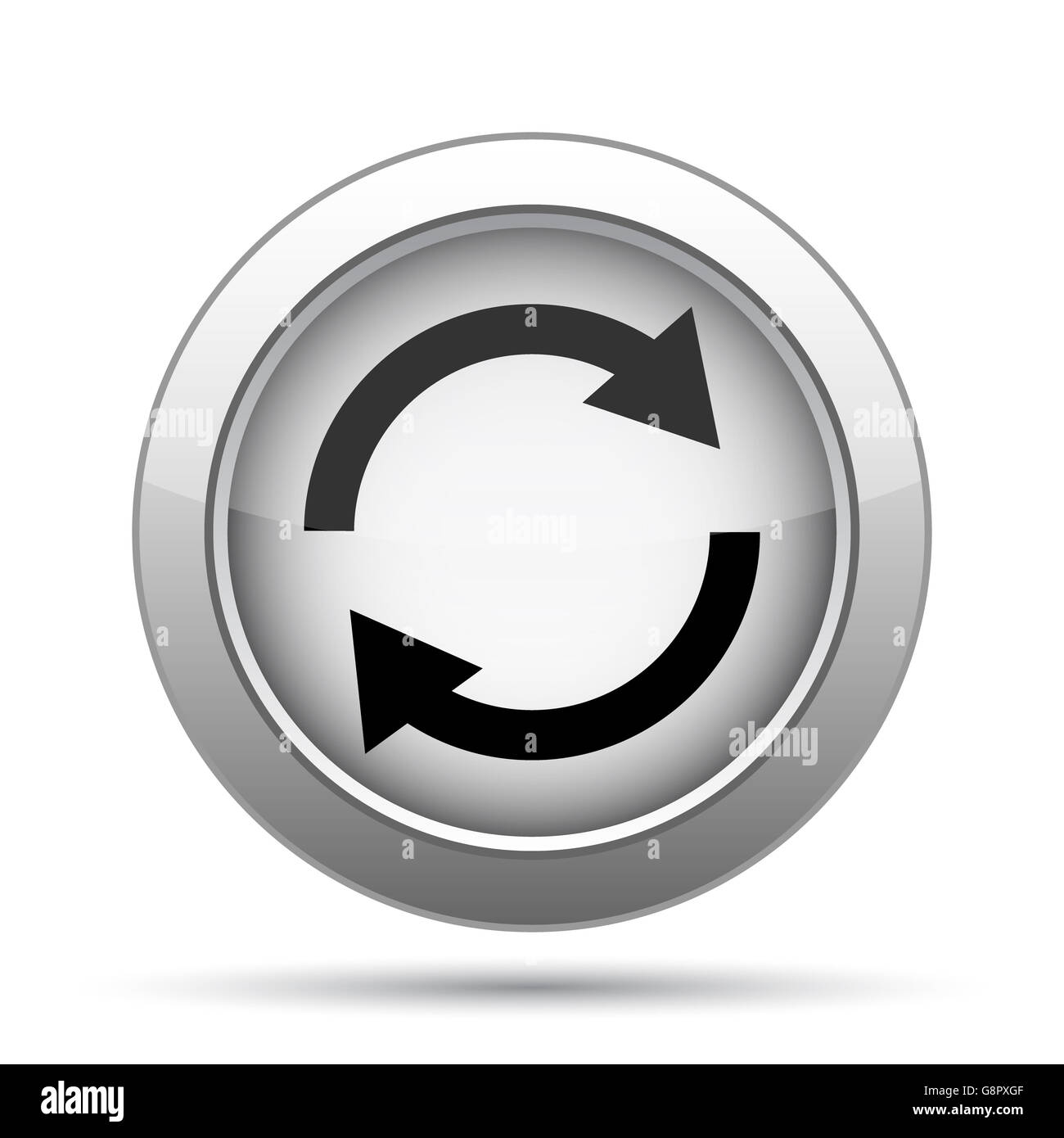 Reload two arrows icon. Internet button on white background Stock Photo ...
