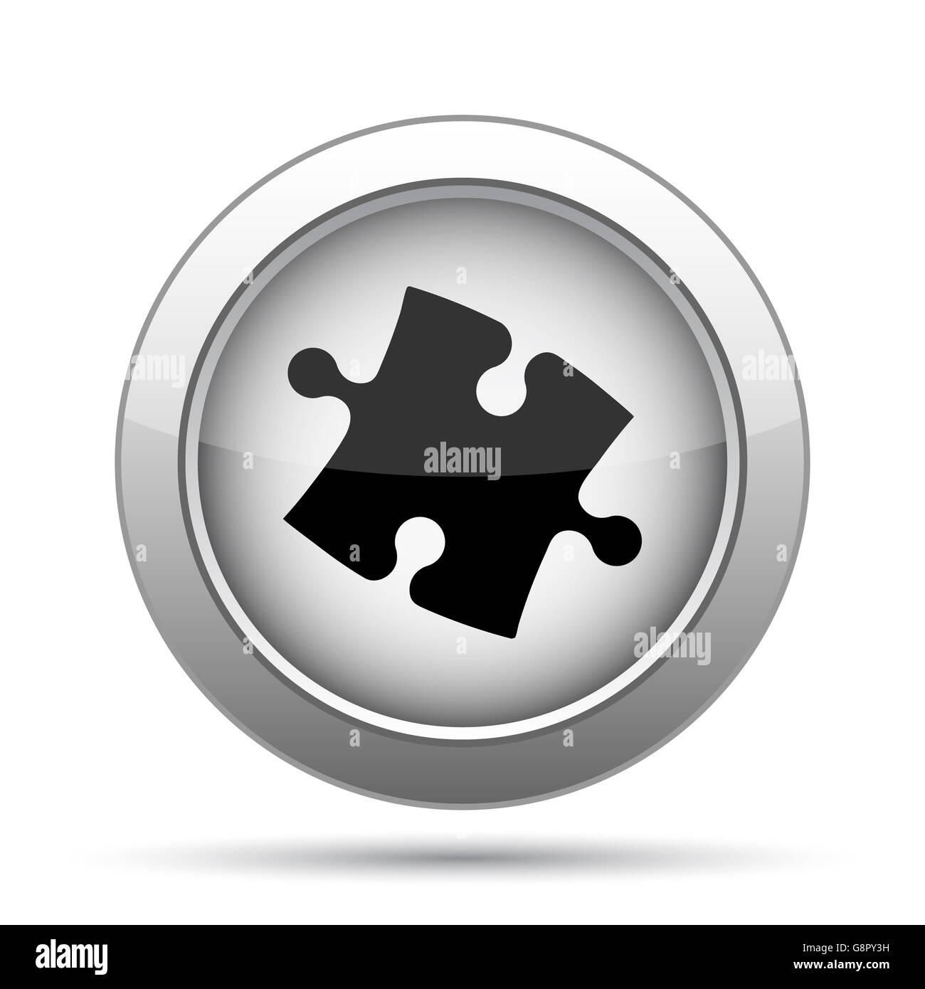 Puzzle piece icon. Internet button on white background Stock Photo - Alamy