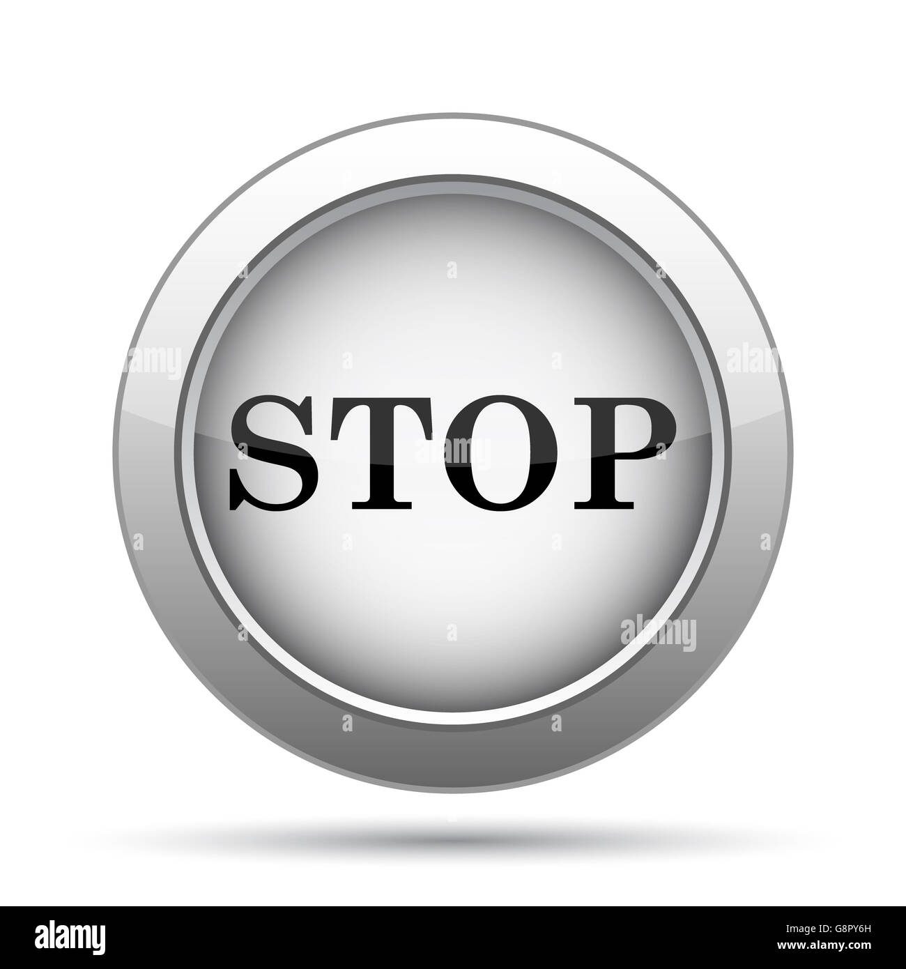 Stop icon. Internet button on white background Stock Photo - Alamy
