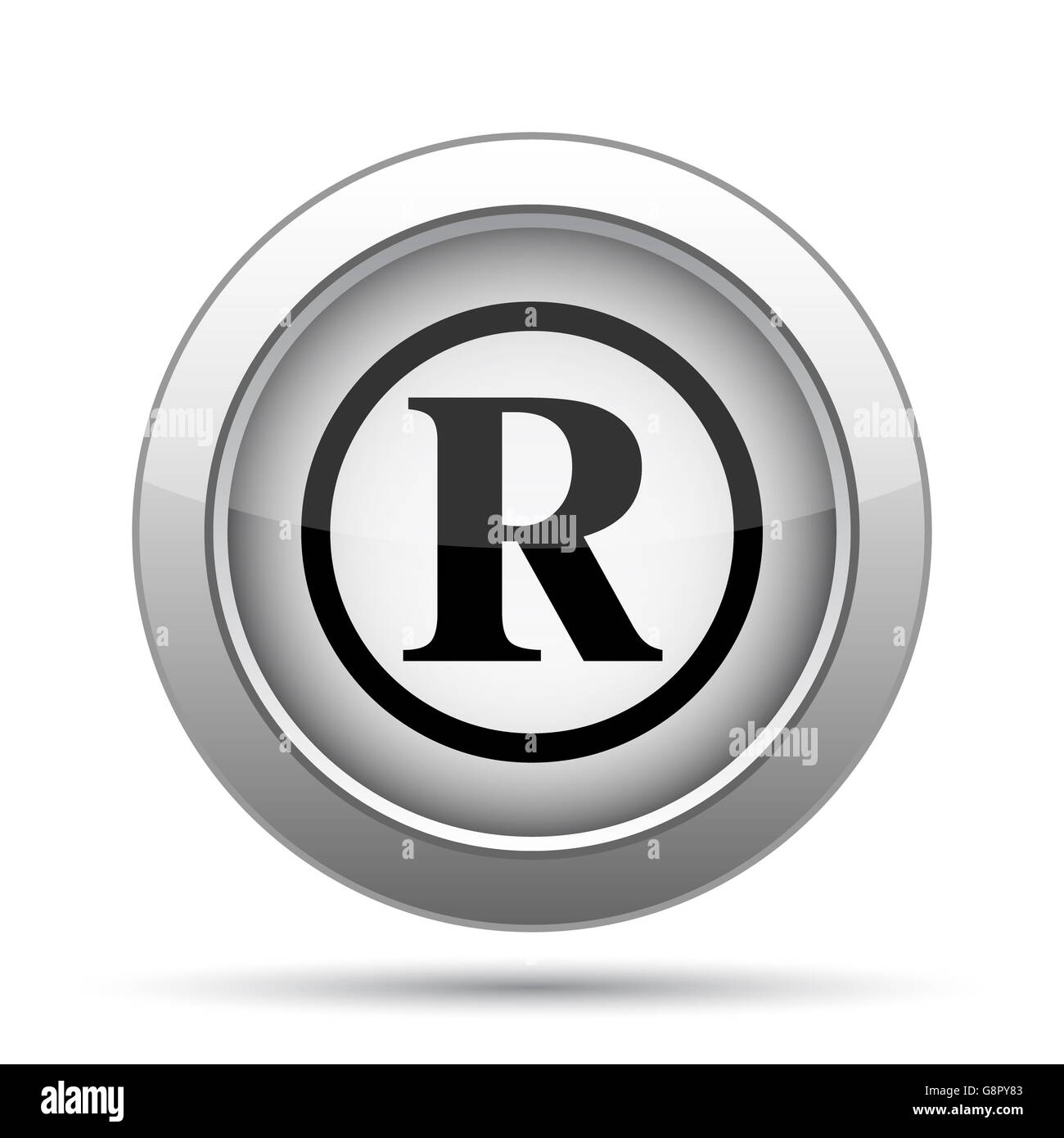 Registered mark icon. Internet button on white background Stock Photo ...